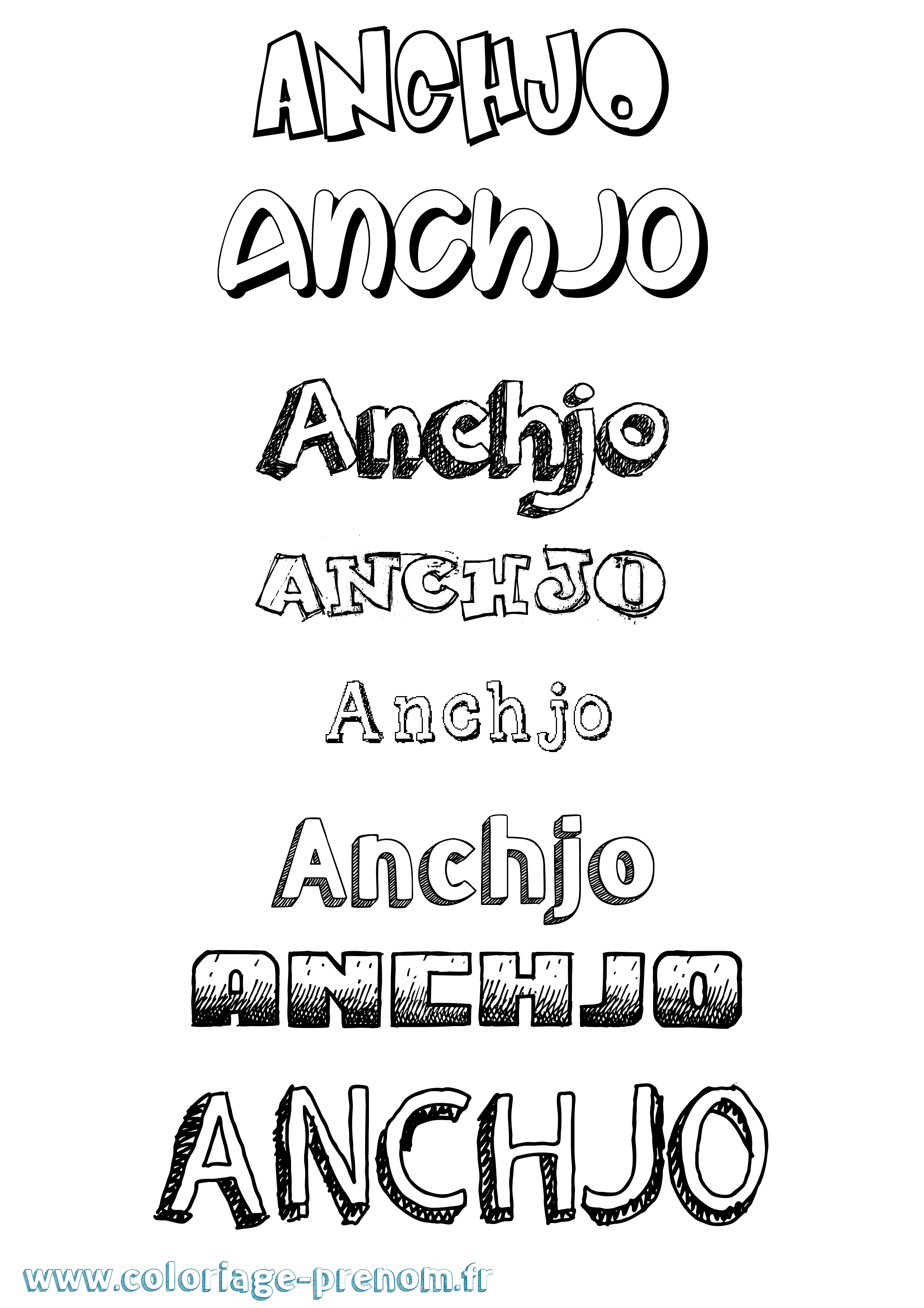 Coloriage Anchjo Dessiné Coloriage prénom Anchjo Dessiné