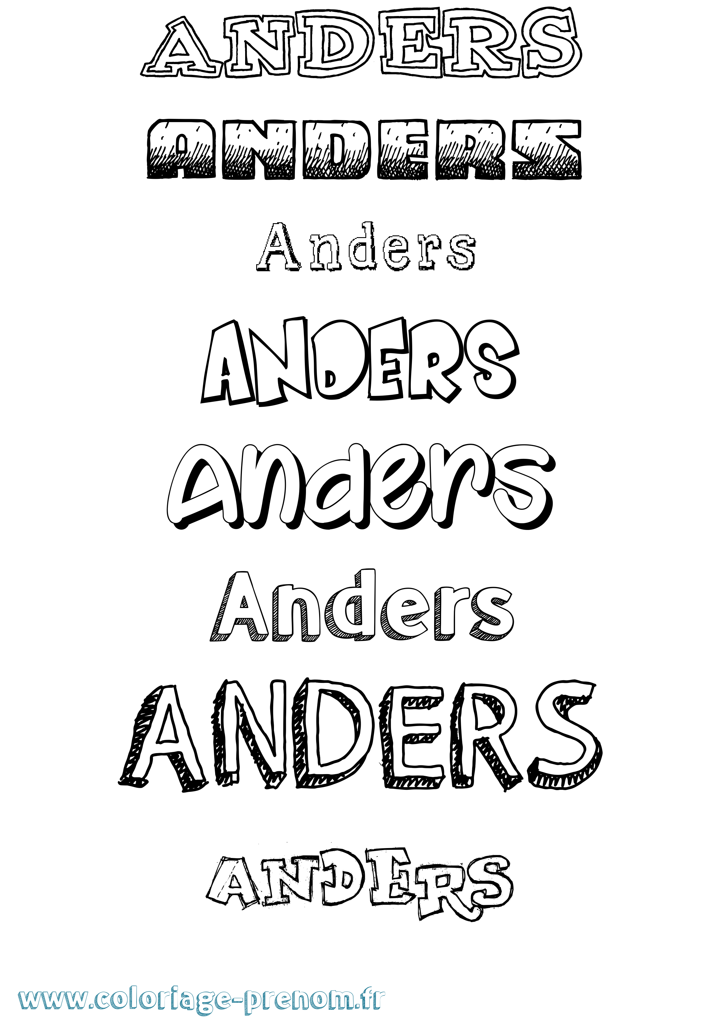 Coloriage Anders Dessiné Coloriage prénom Anders Dessiné