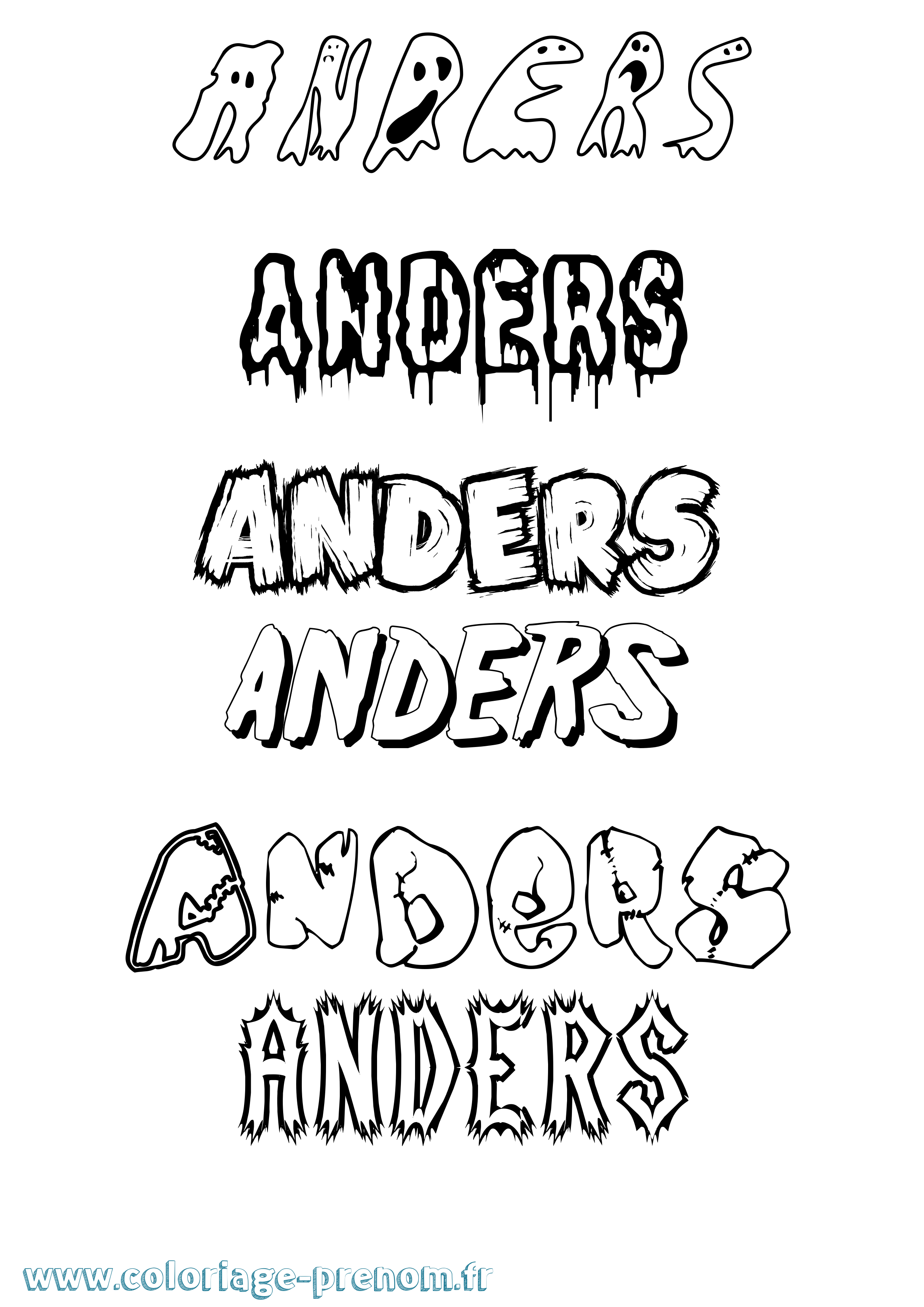 Coloriage Anders Frisson Coloriage prénom Anders Frisson