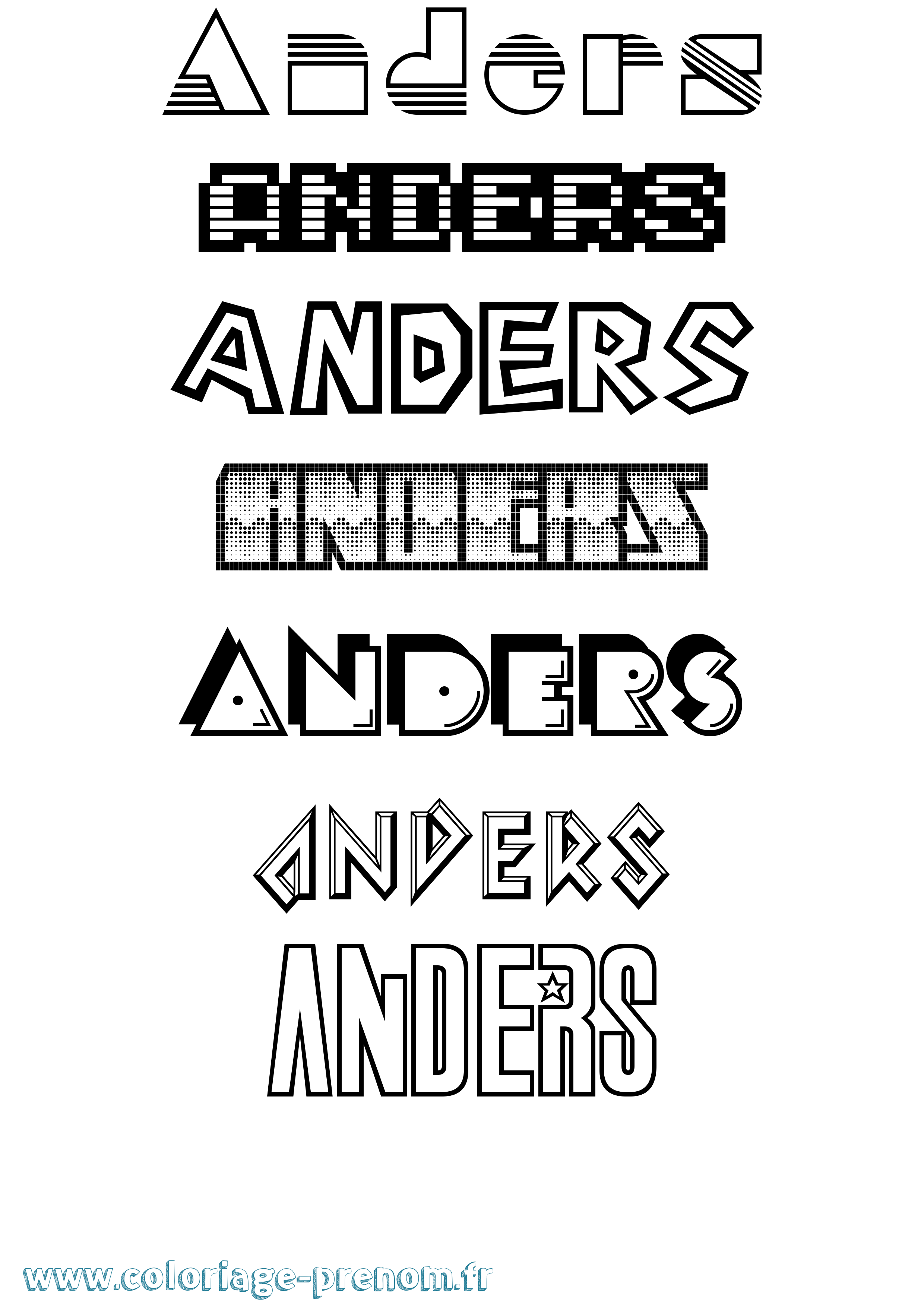 Coloriage Anders Jeux Vidéos Coloriage prénom Anders Jeux Vidéos