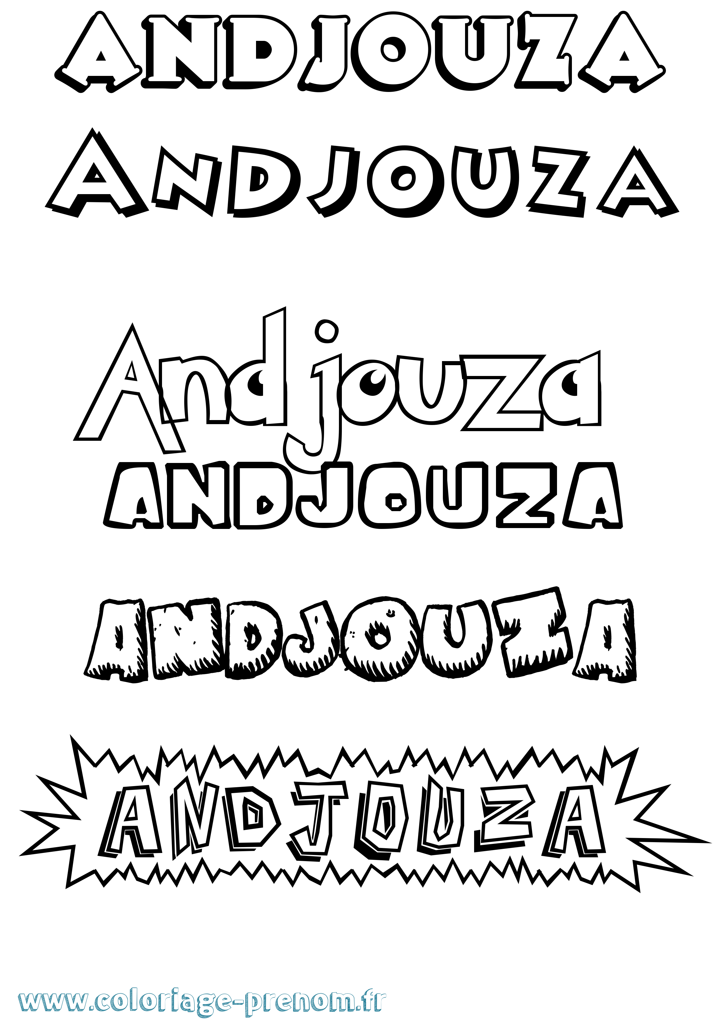 Coloriage Andjouza Dessin Animé Coloriage prénom Andjouza Dessin Animé