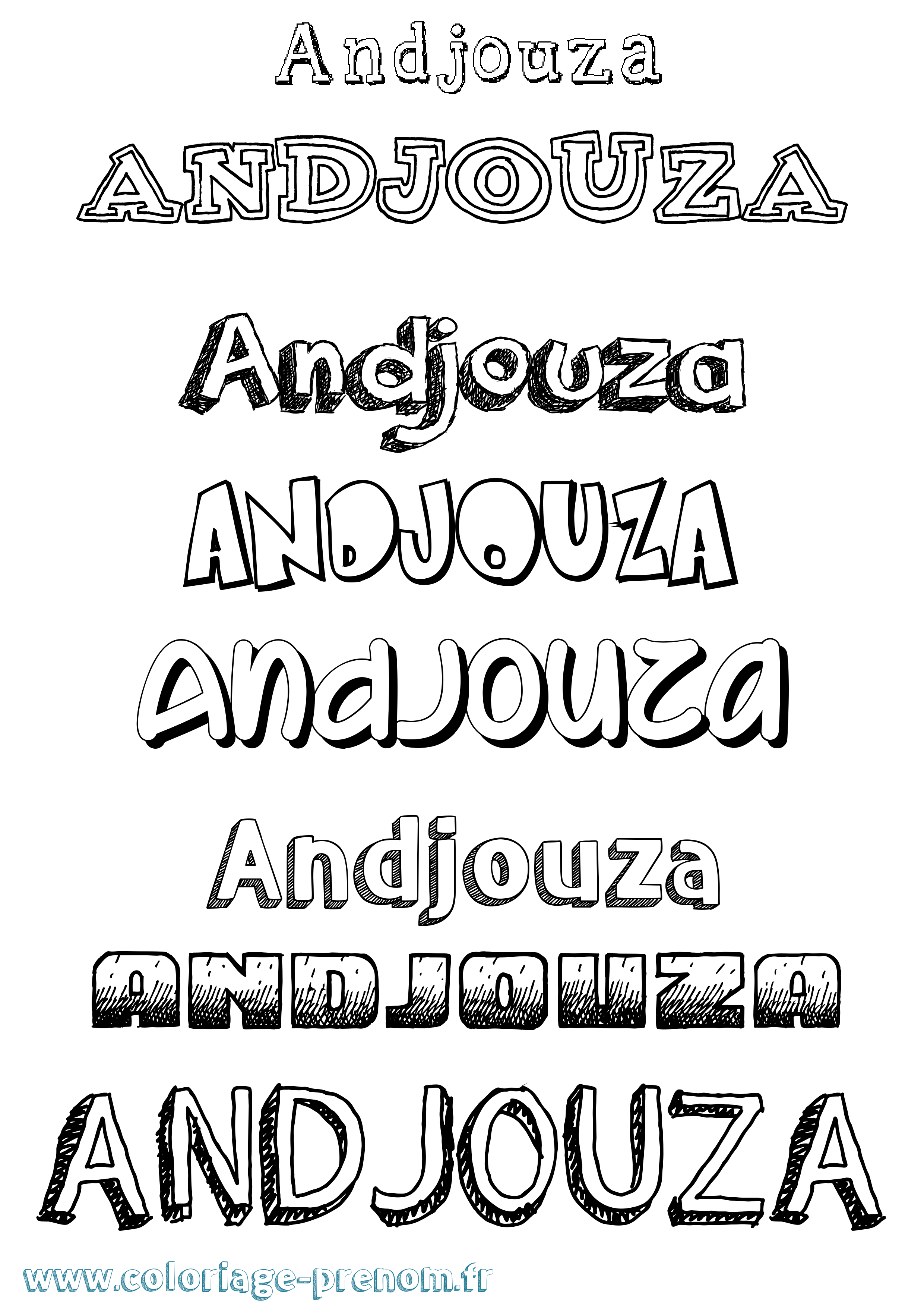 Coloriage Andjouza Dessiné Coloriage prénom Andjouza Dessiné