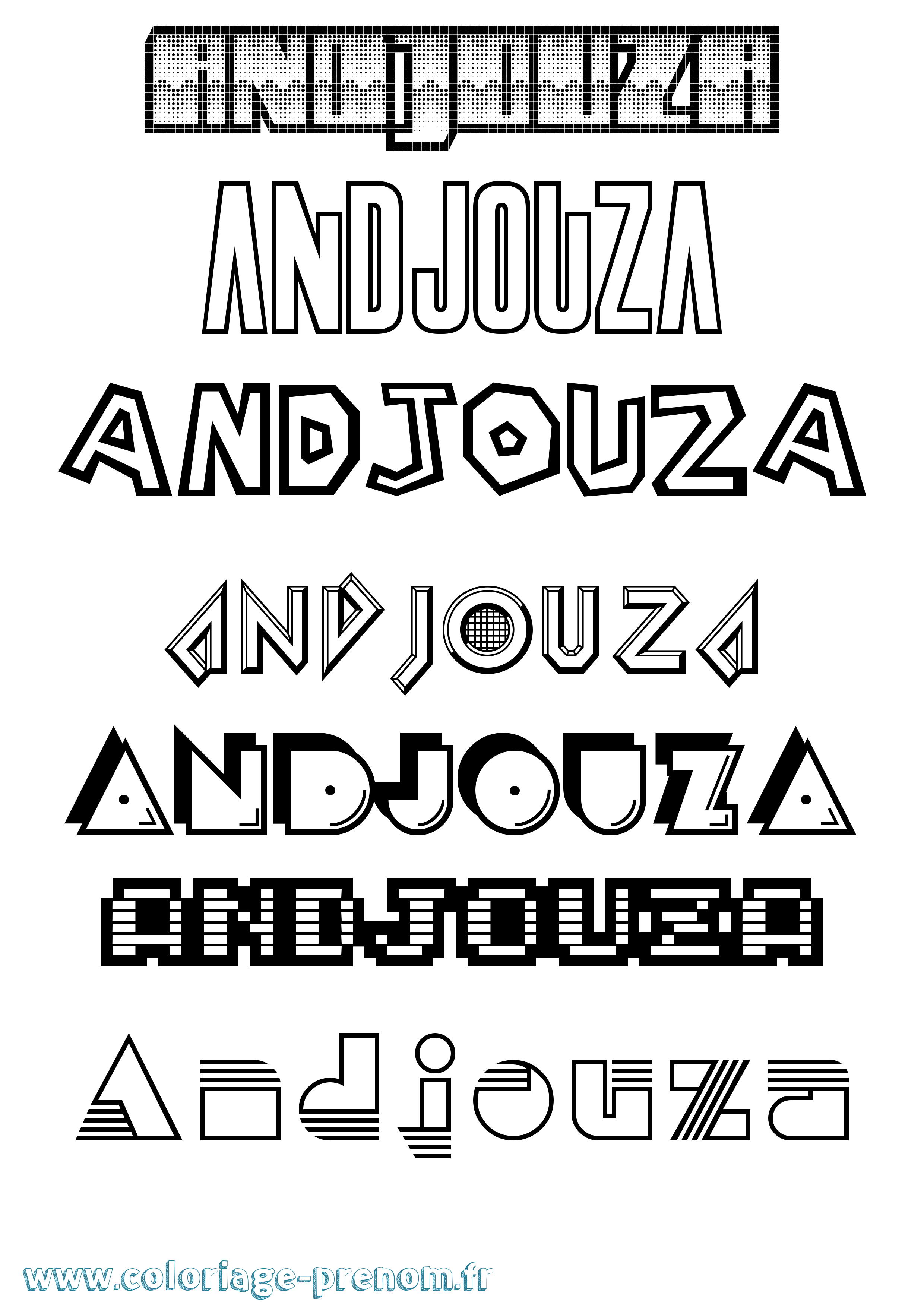 Coloriage Andjouza Jeux Vidéos Coloriage prénom Andjouza Jeux Vidéos