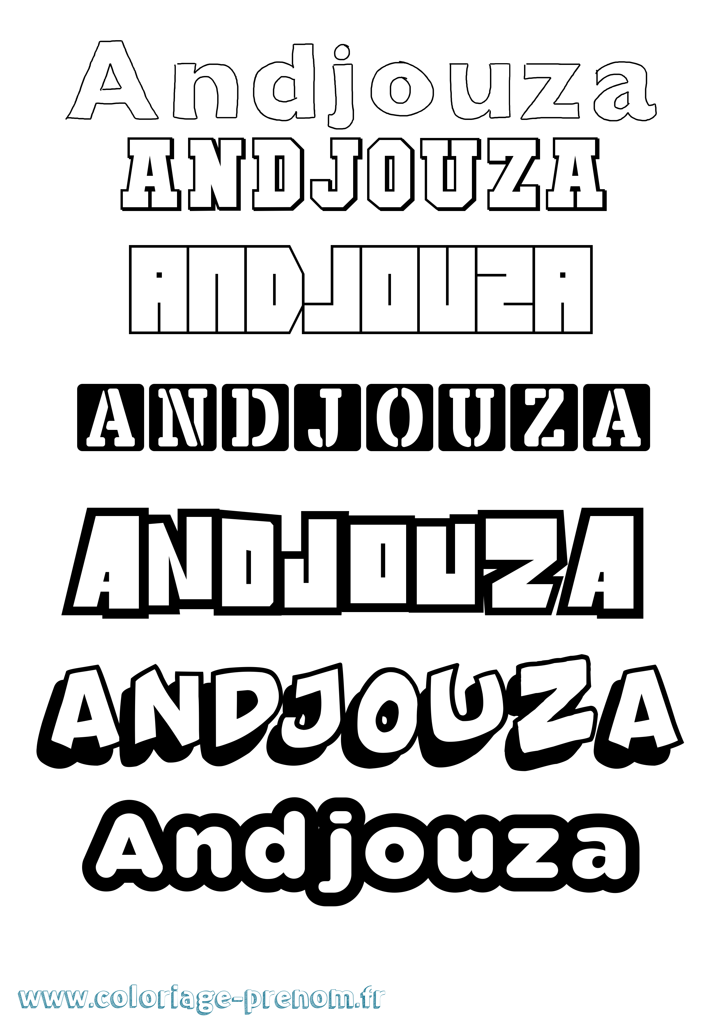 Coloriage Andjouza Simple Coloriage prénom Andjouza Simple