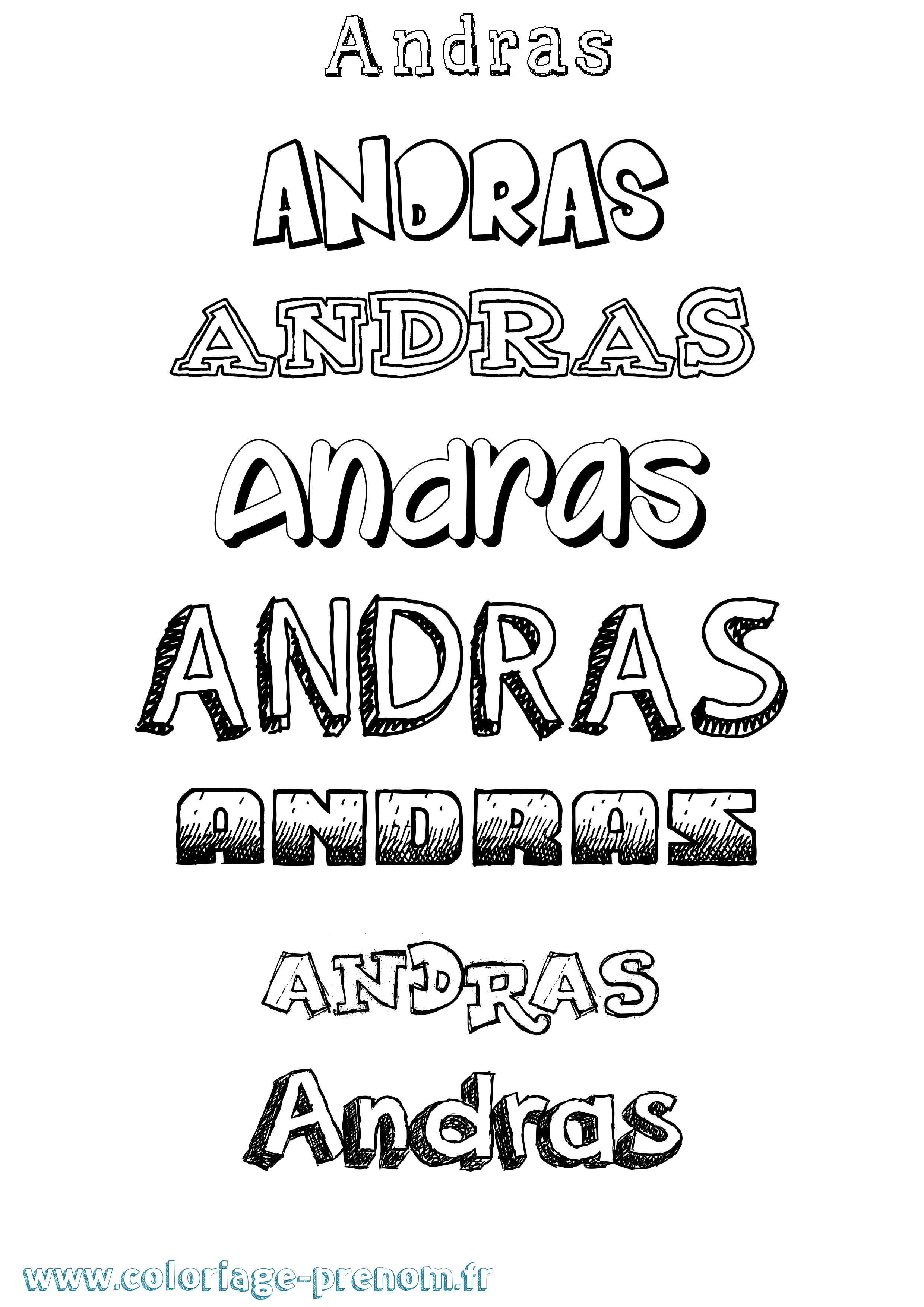 Coloriage Andras Dessiné Coloriage prénom Andras Dessiné