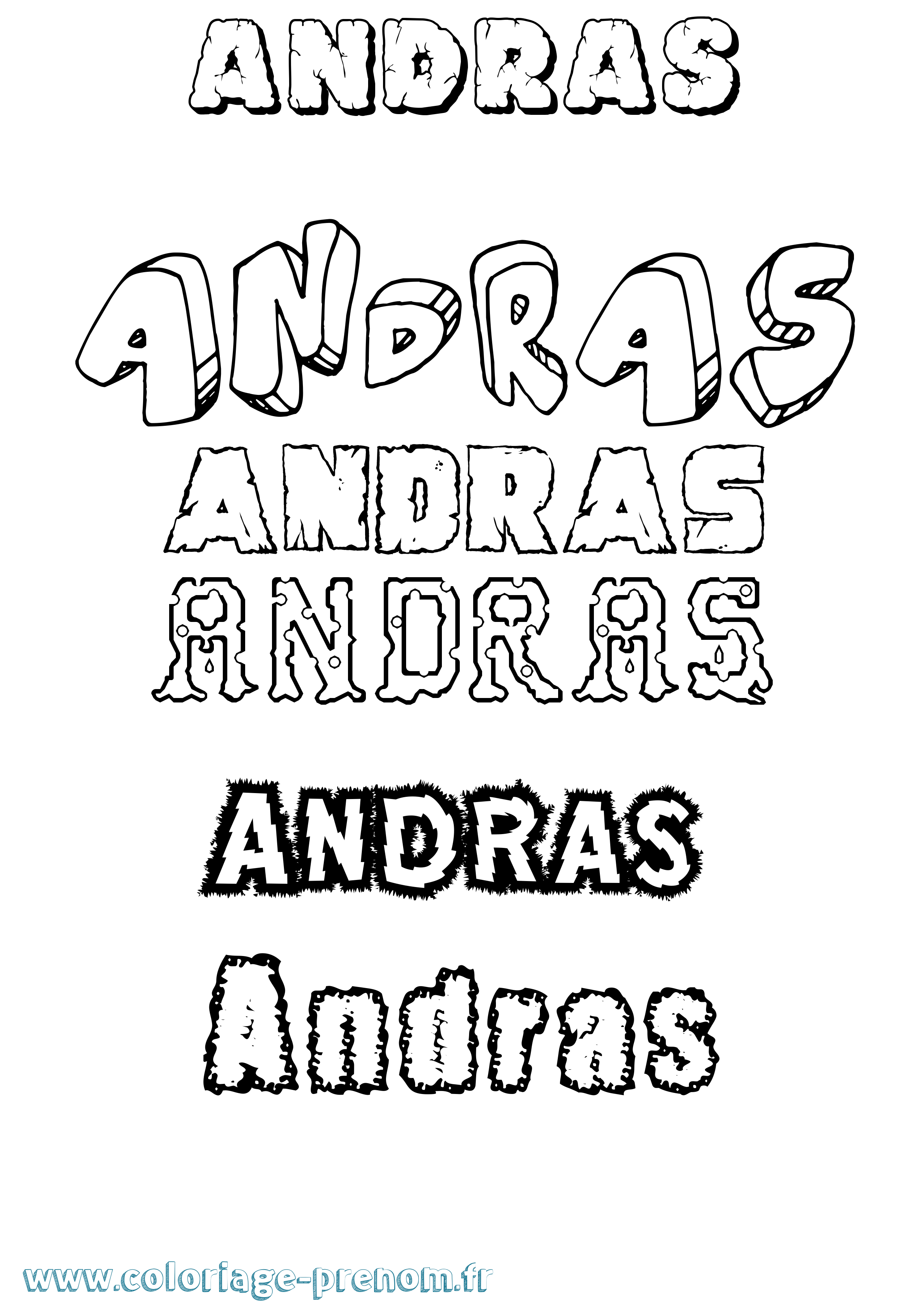 Coloriage Andras Destructuré Coloriage prénom Andras Destructuré