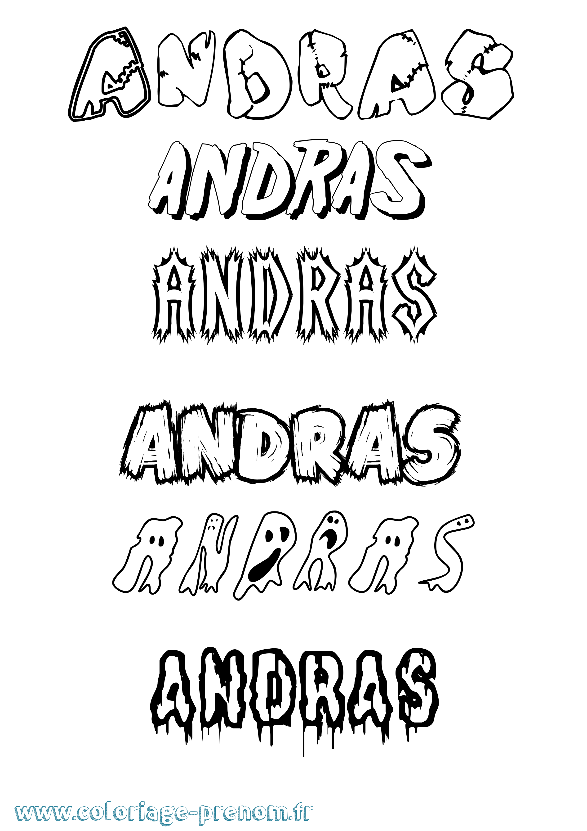 Coloriage Andras Frisson Coloriage prénom Andras Frisson