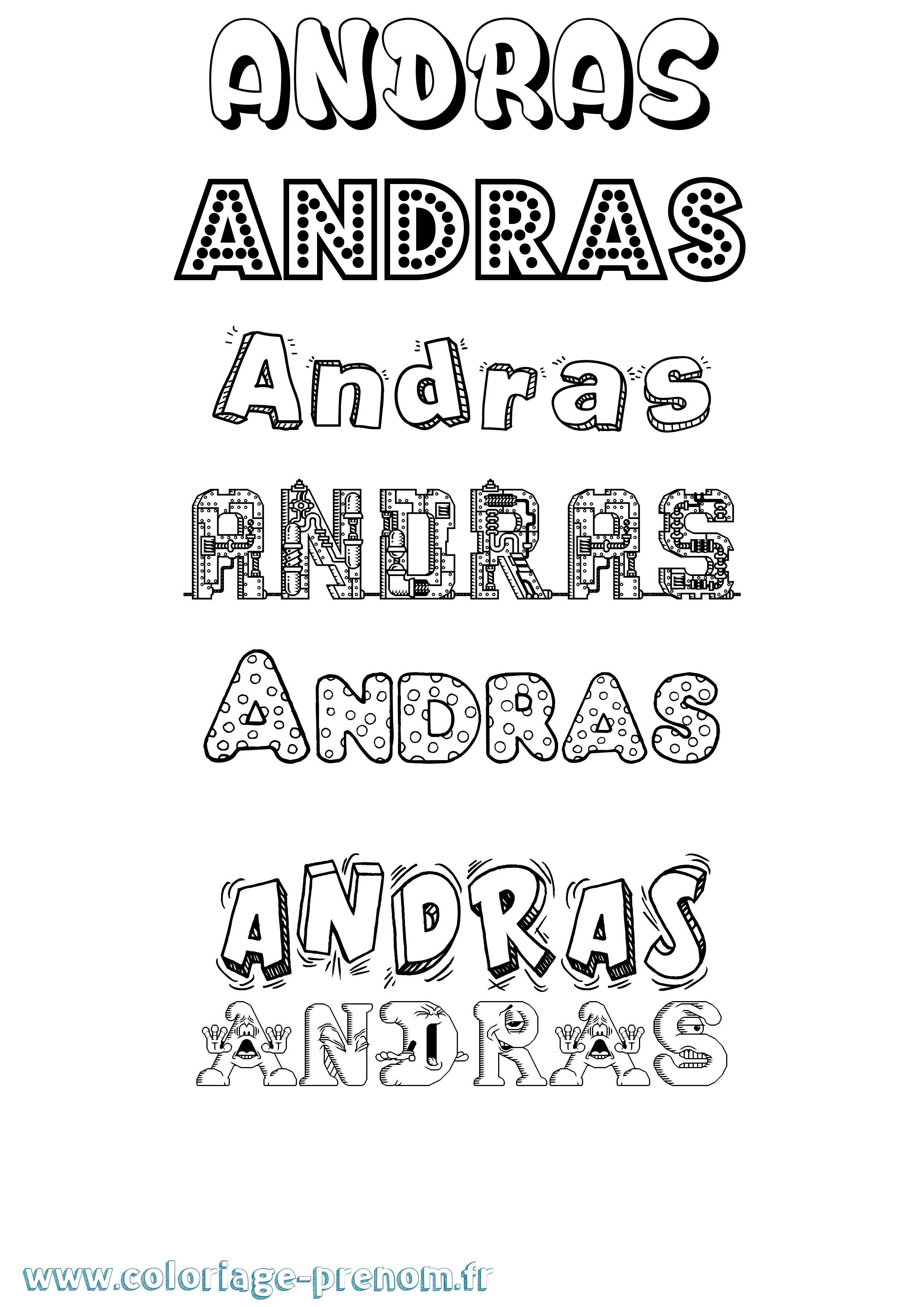 Coloriage Andras Fun Coloriage prénom Andras Fun