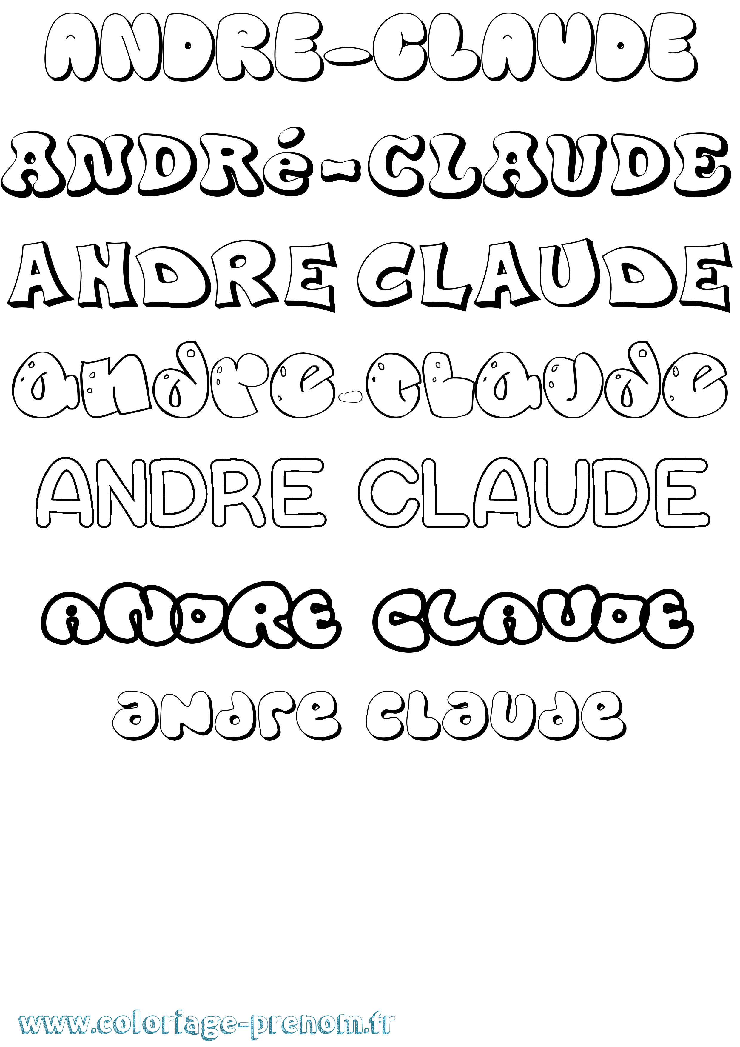 Coloriage André-Claude Bubble Coloriage prénom André-Claude Bubble