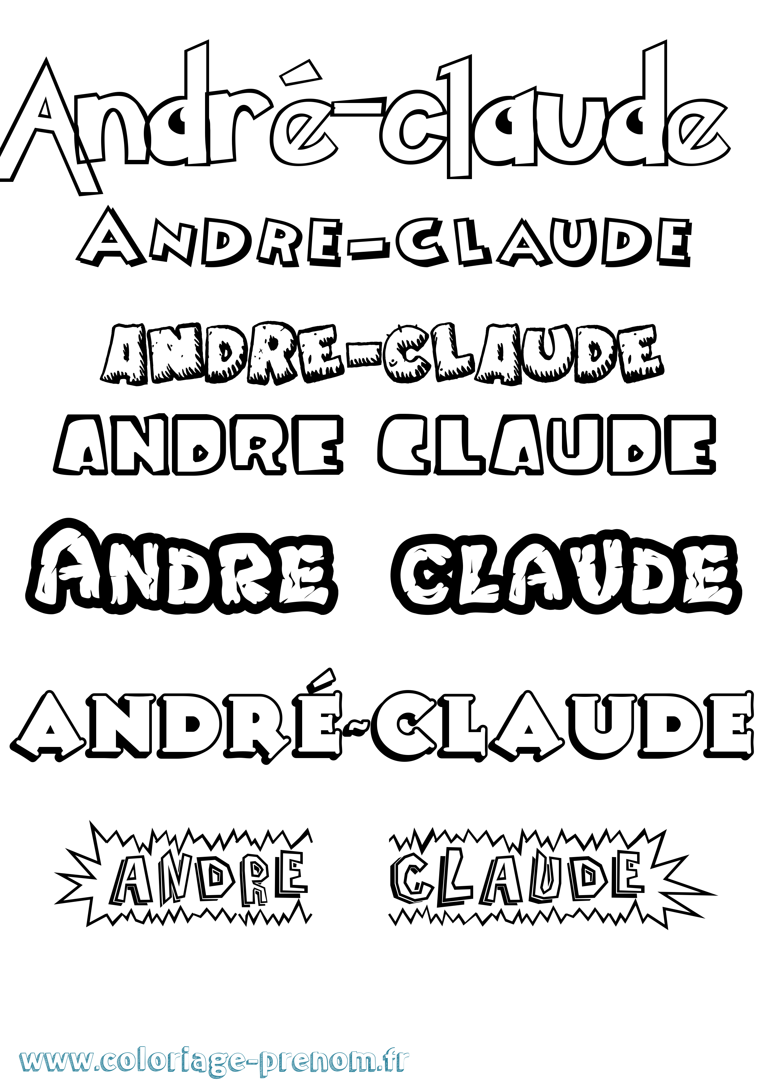 Coloriage André-Claude Dessin Animé Coloriage prénom André-Claude Dessin Animé