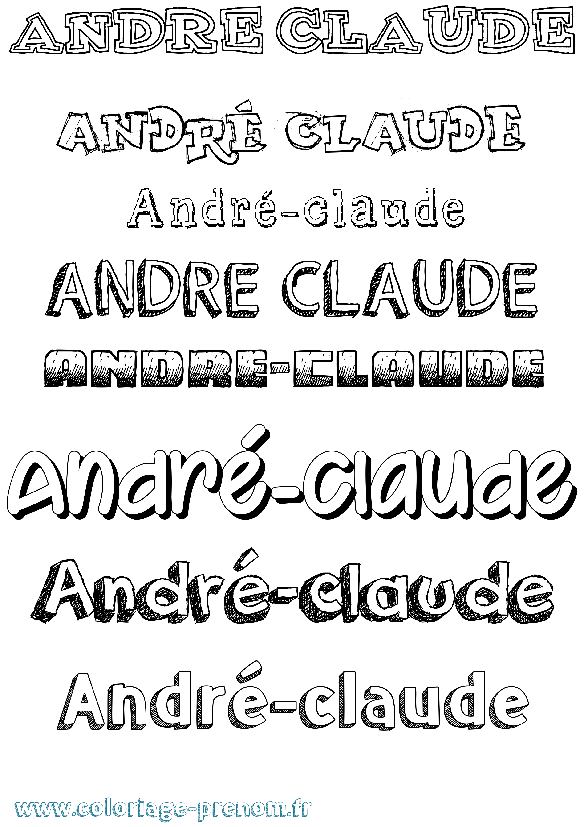 Coloriage André-Claude Dessiné Coloriage prénom André-Claude Dessiné