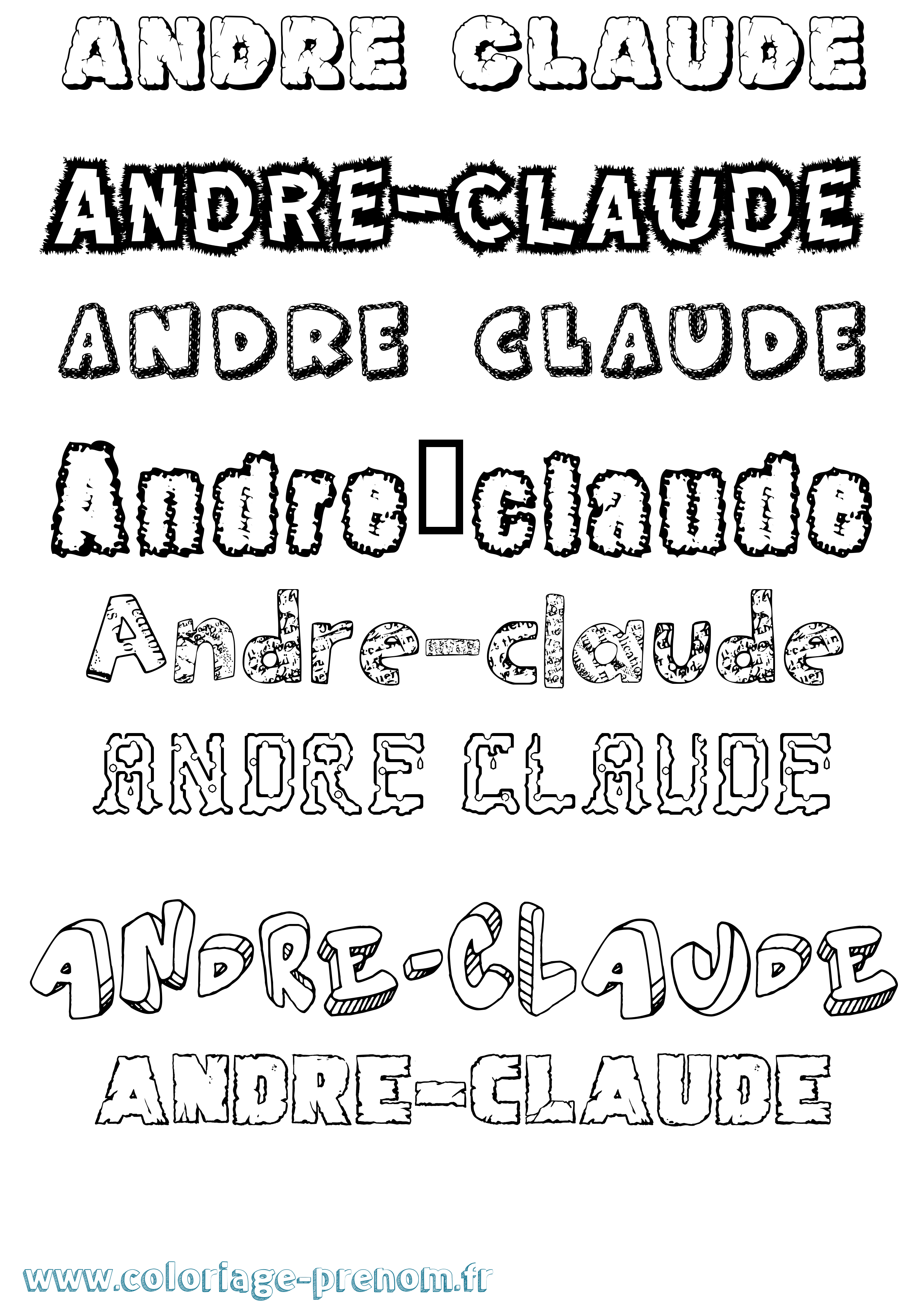 Coloriage André-Claude Destructuré Coloriage prénom André-Claude Destructuré