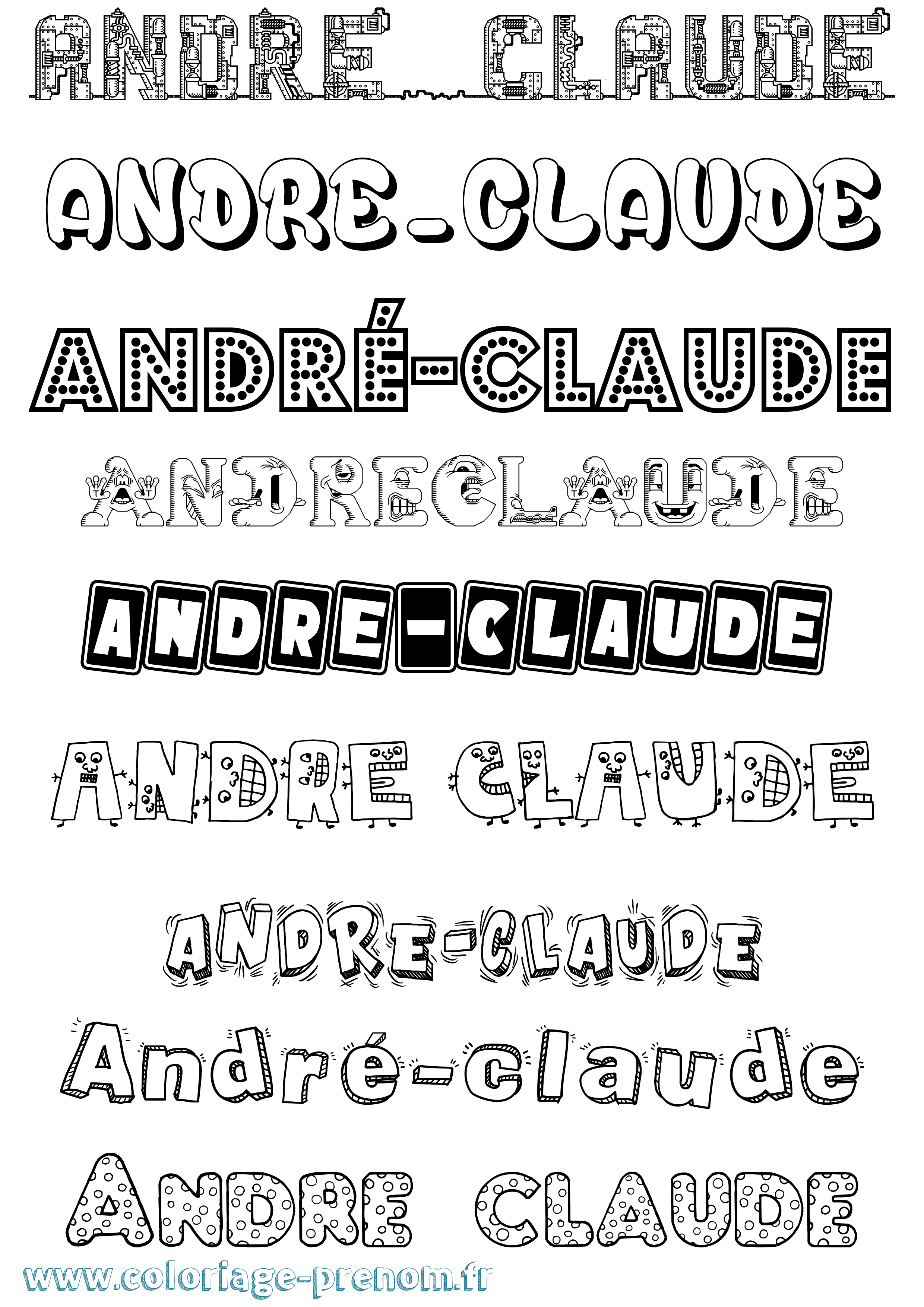 Coloriage André-Claude Fun Coloriage prénom André-Claude Fun