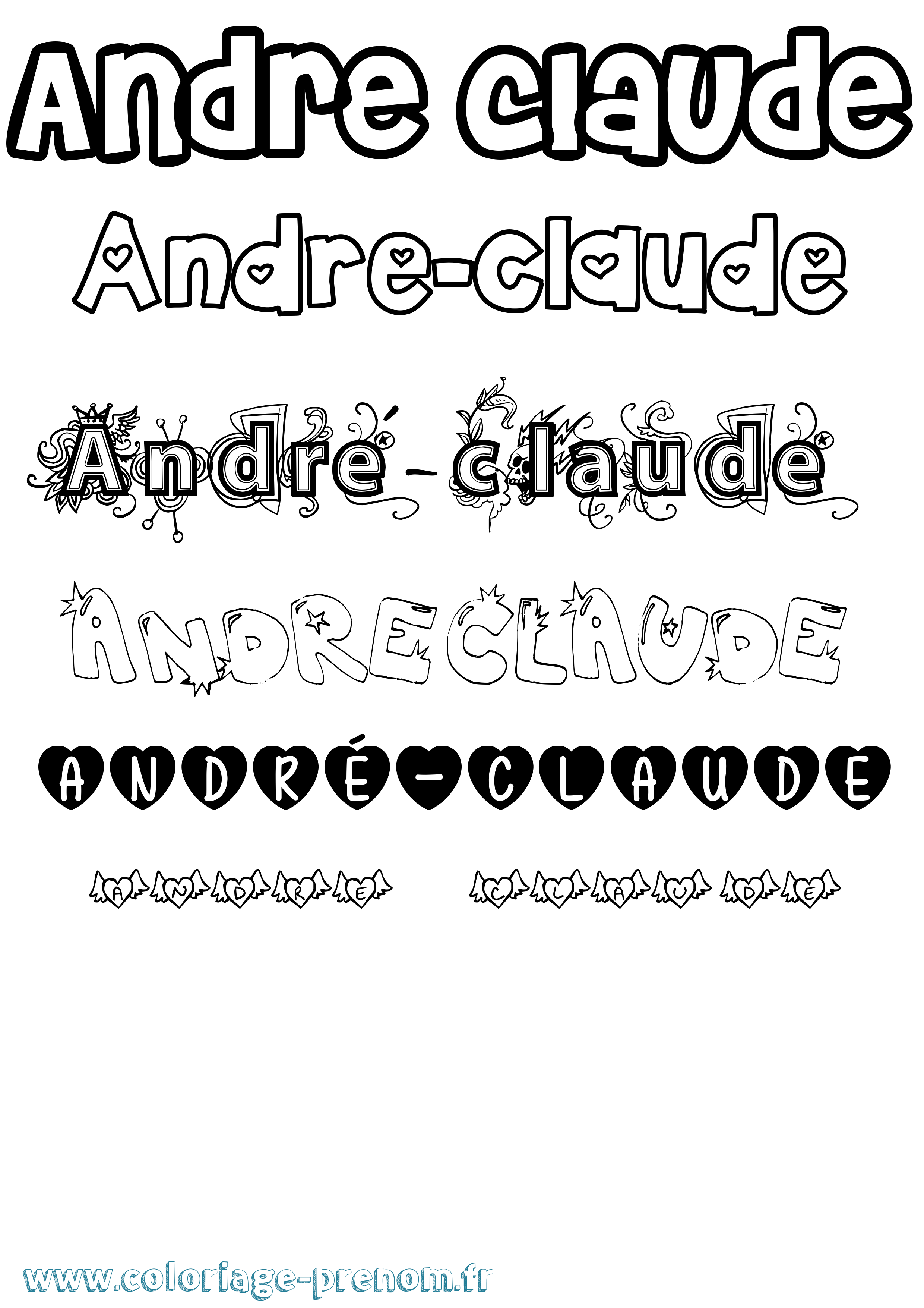Coloriage André-Claude Girly Coloriage prénom André-Claude Girly