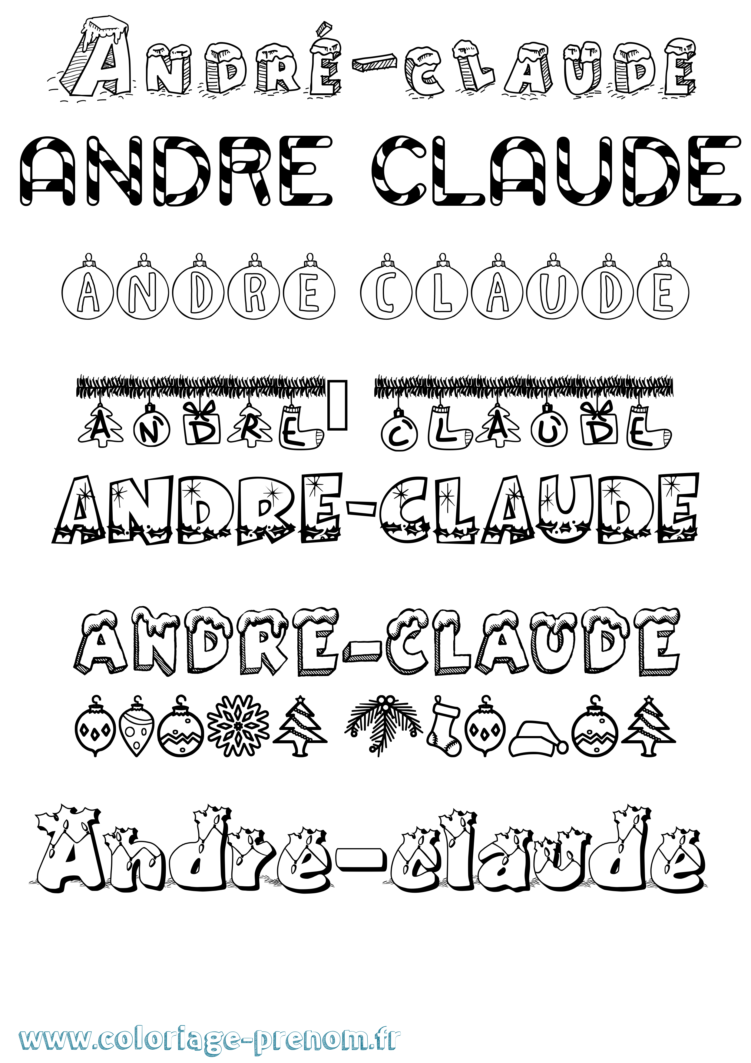 Coloriage André-Claude Noël Coloriage prénom André-Claude Noël