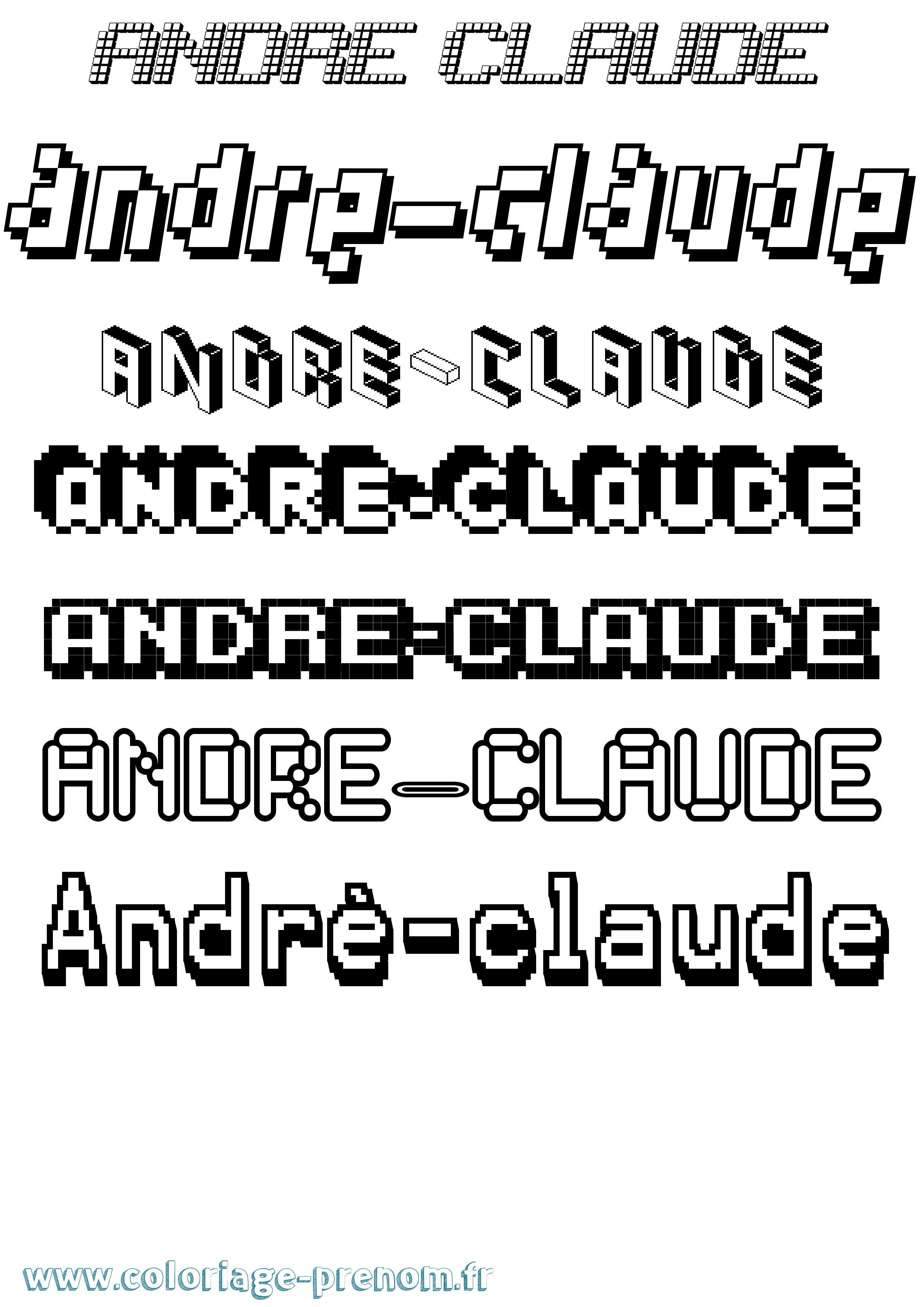 Coloriage André-Claude Pixel Coloriage prénom André-Claude Pixel