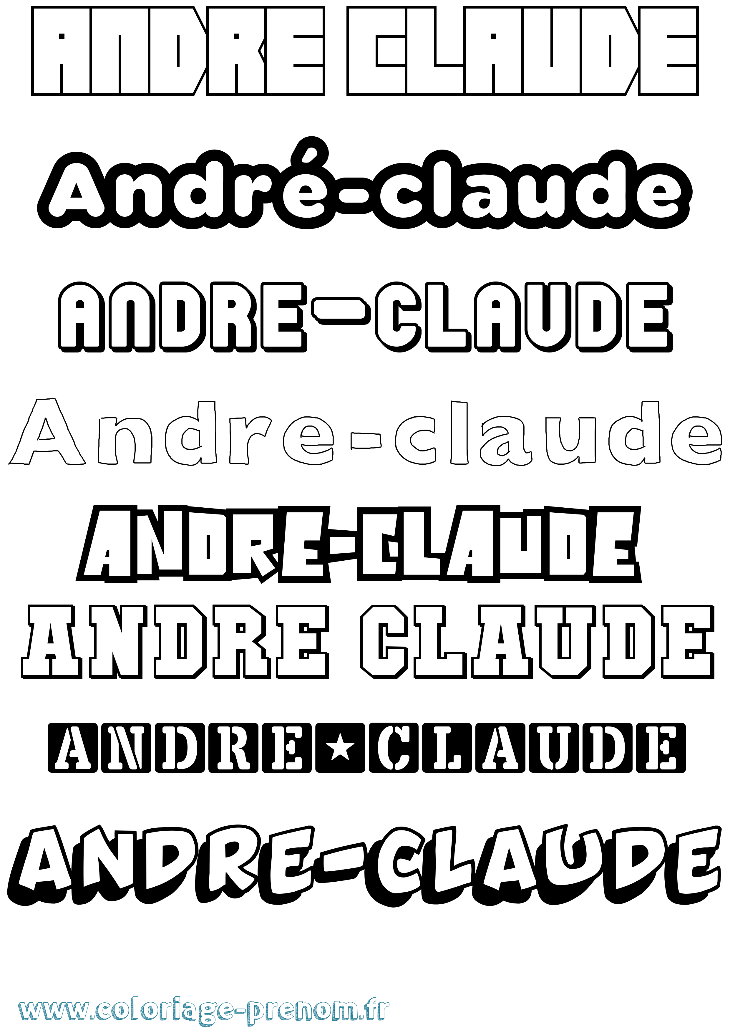 Coloriage André-Claude Simple Coloriage prénom André-Claude Simple