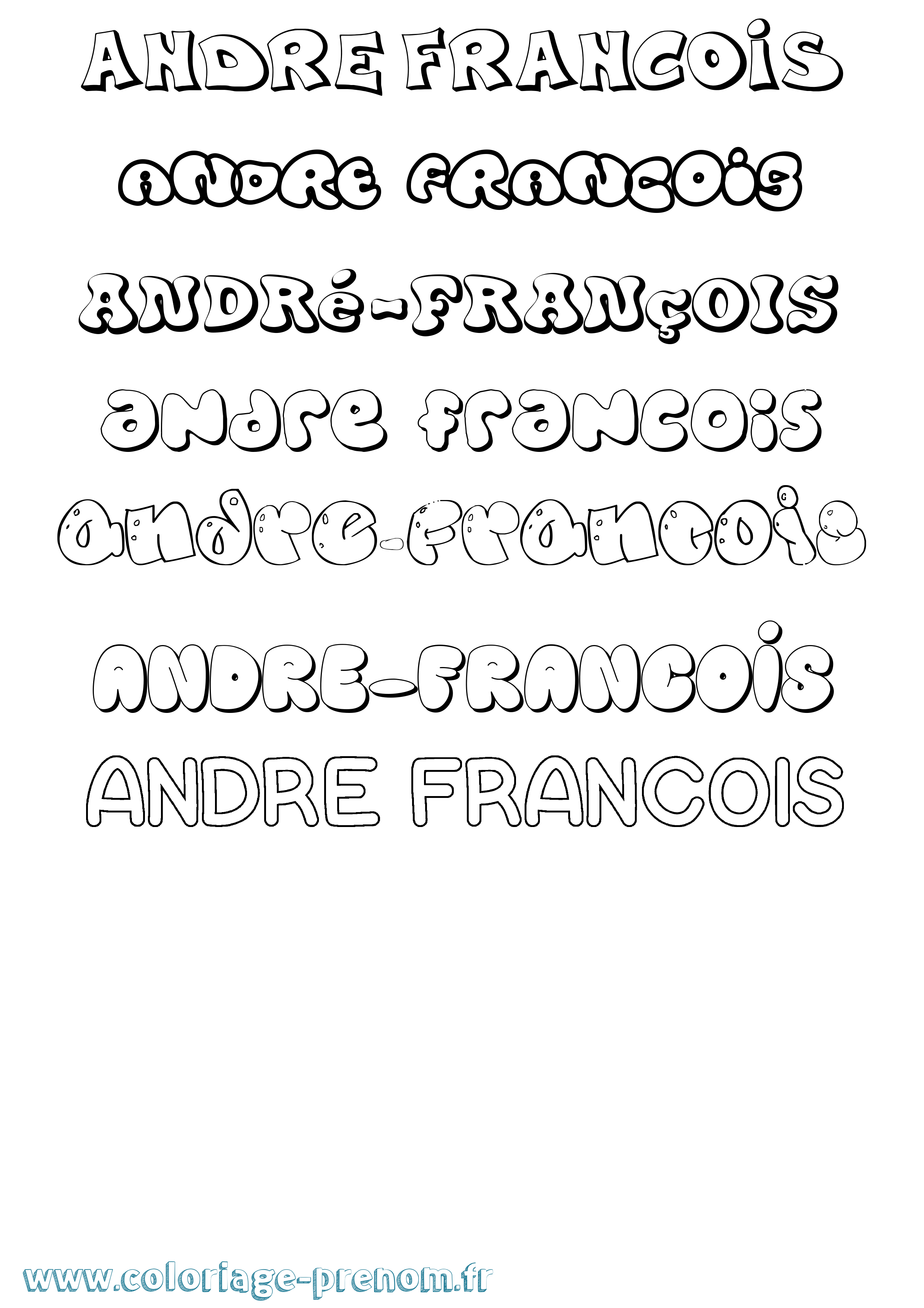 Coloriage André-François Bubble Coloriage prénom André-François Bubble