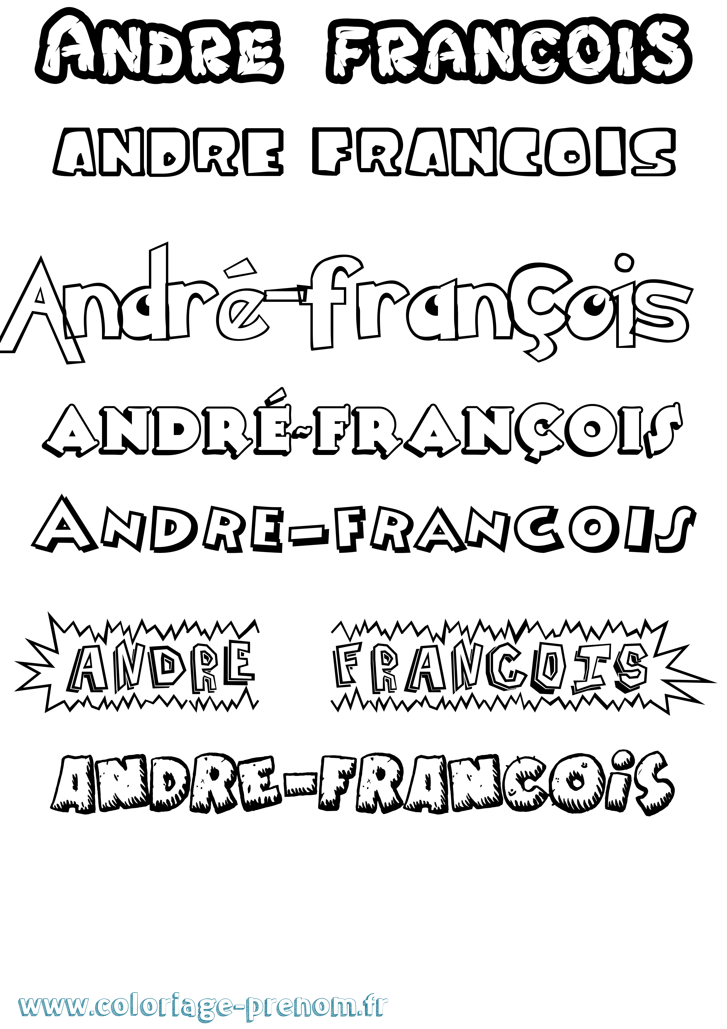 Coloriage André-François Dessin Animé Coloriage prénom André-François Dessin Animé