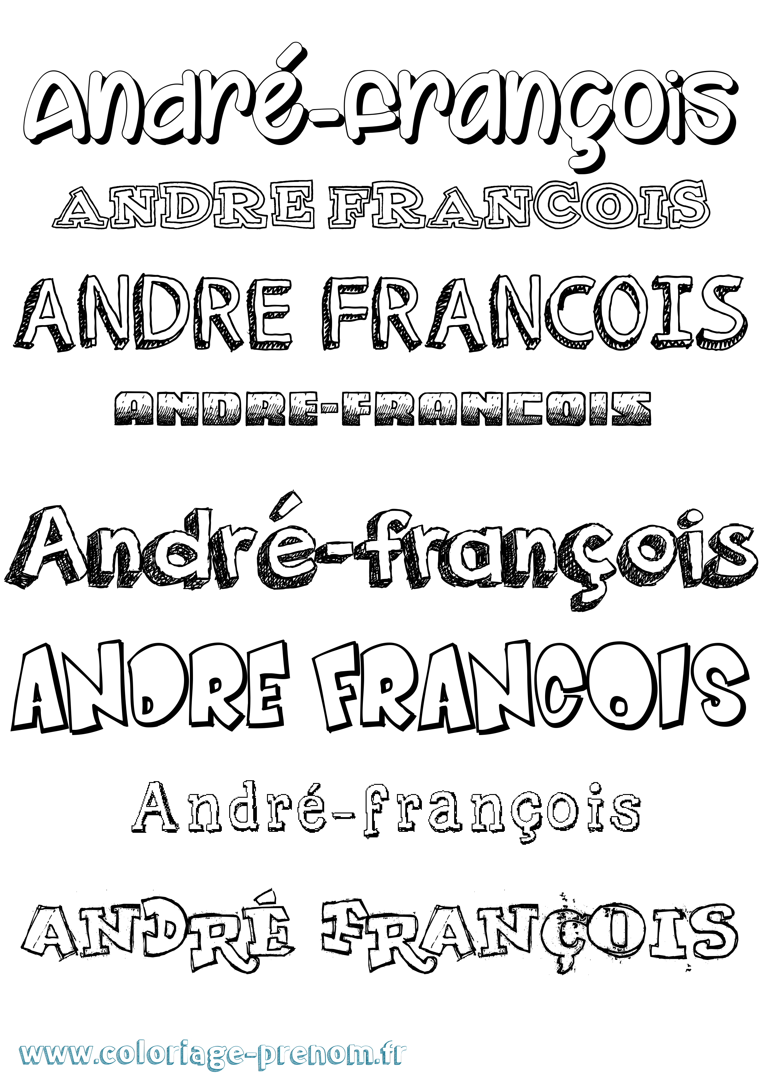 Coloriage André-François Dessiné Coloriage prénom André-François Dessiné