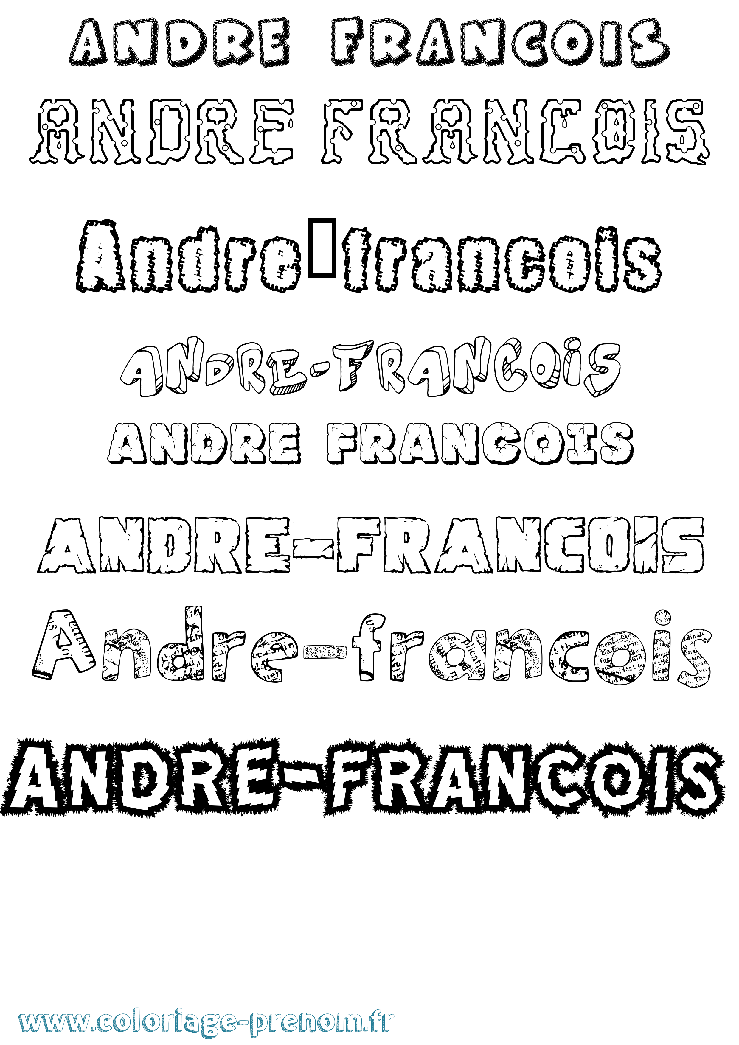 Coloriage André-François Destructuré Coloriage prénom André-François Destructuré