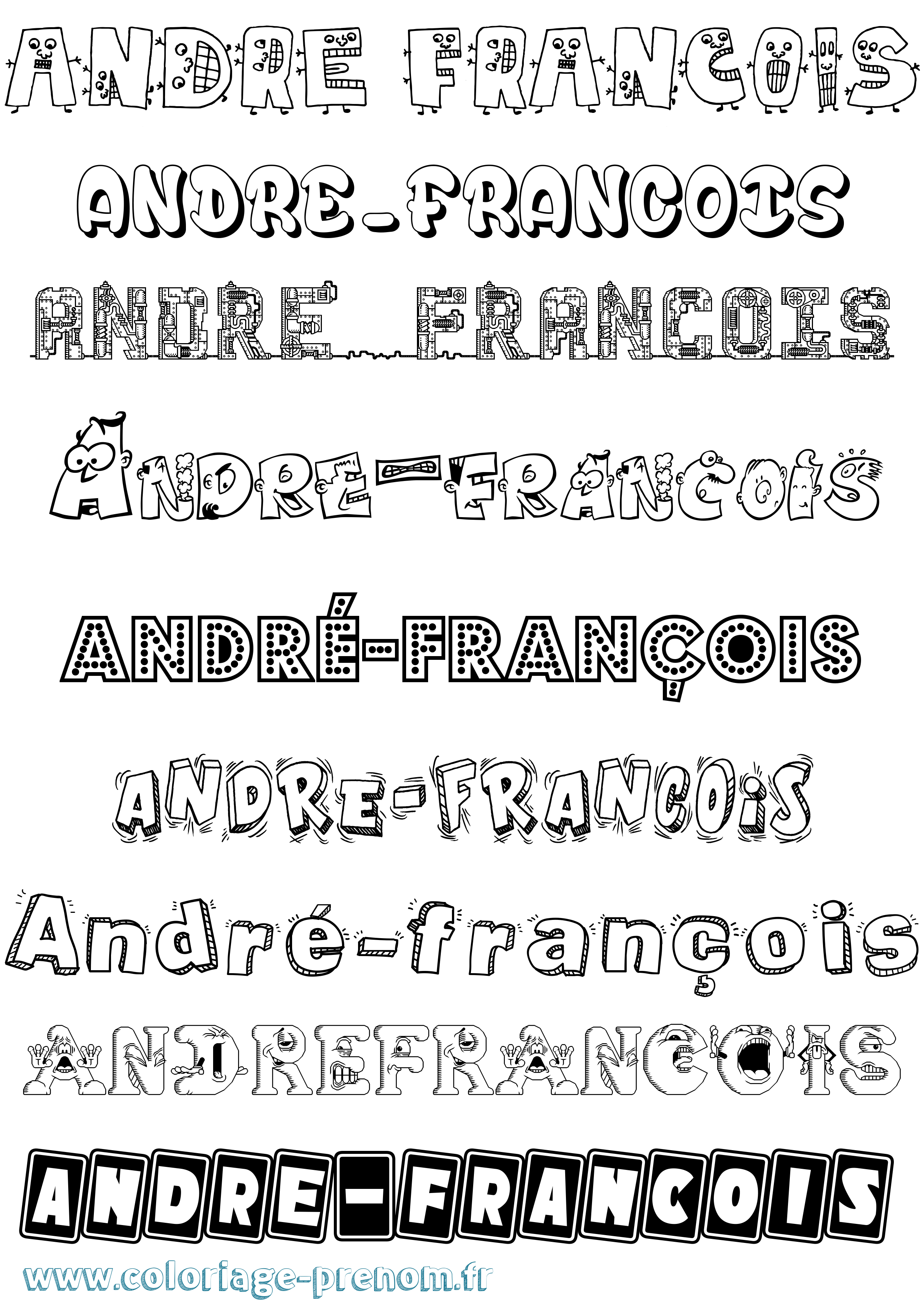 Coloriage André-François Fun Coloriage prénom André-François Fun
