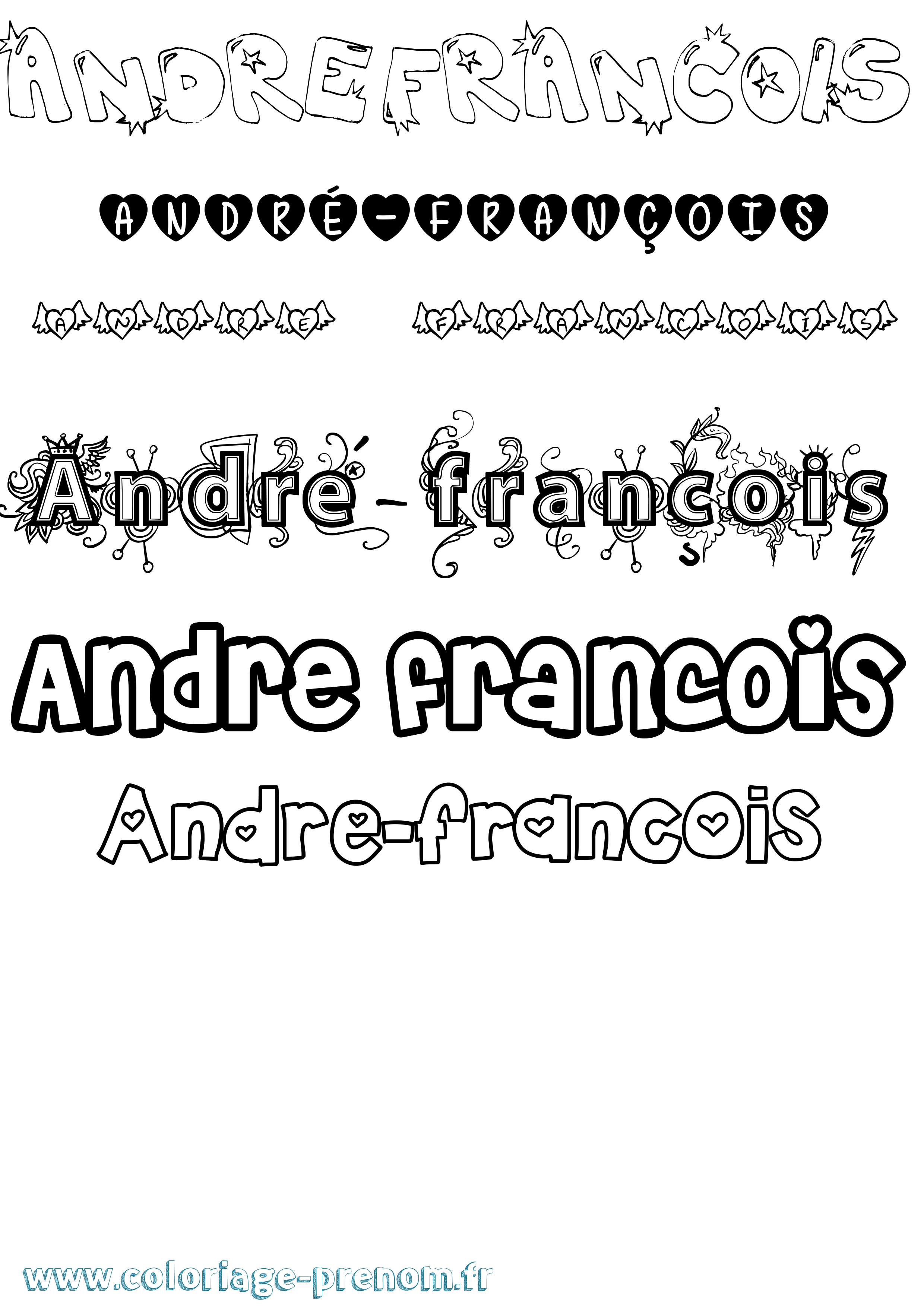 Coloriage André-François Girly Coloriage prénom André-François Girly