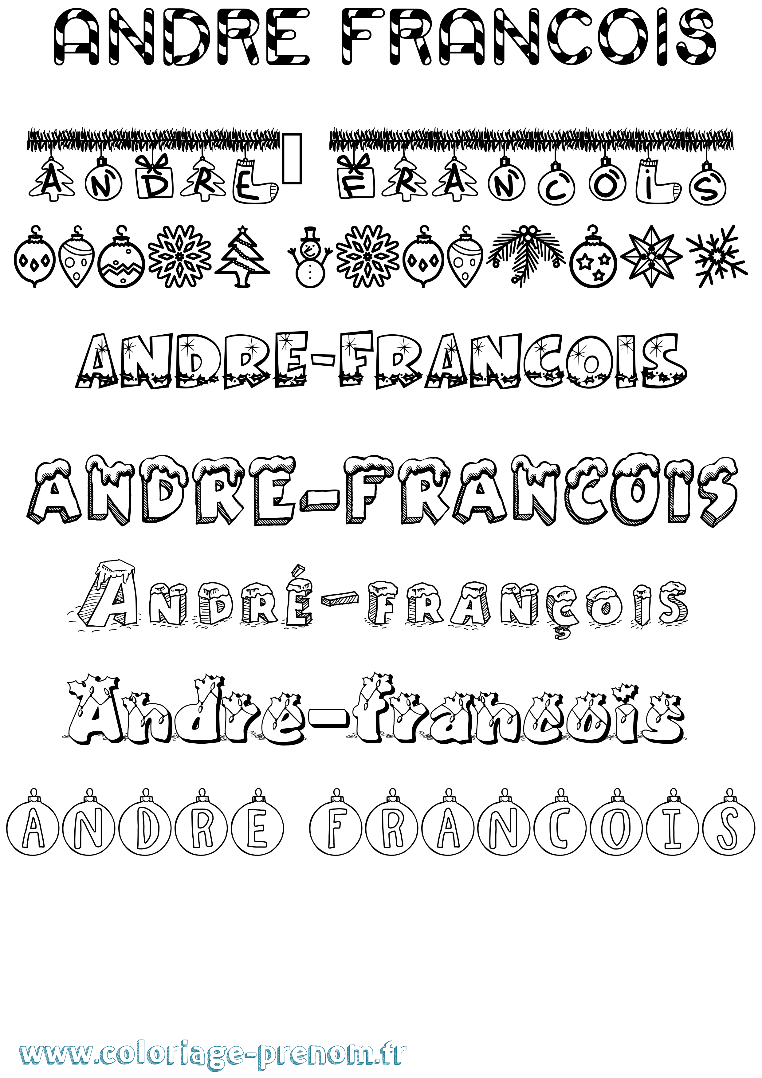 Coloriage André-François Noël Coloriage prénom André-François Noël