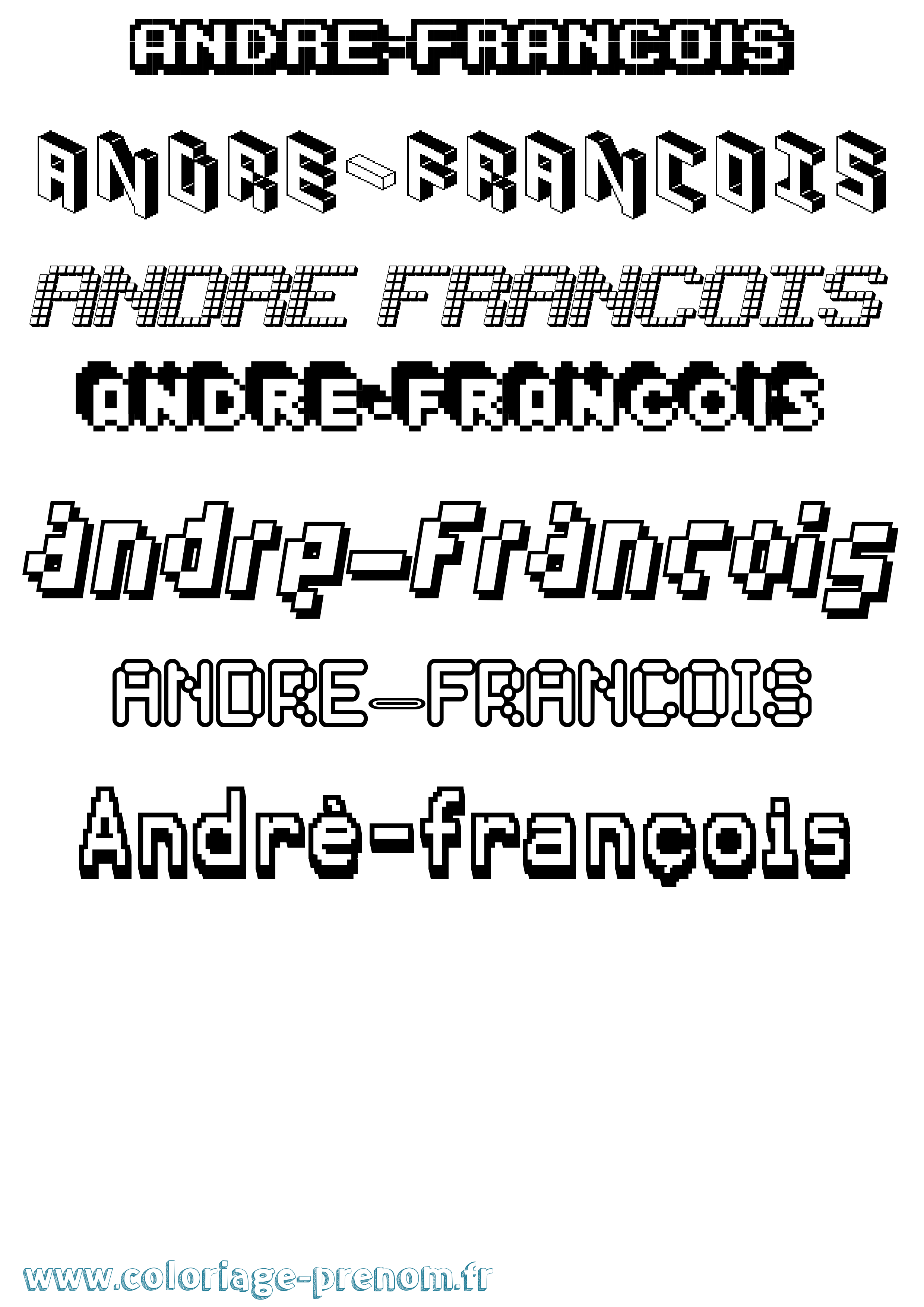 Coloriage André-François Pixel Coloriage prénom André-François Pixel