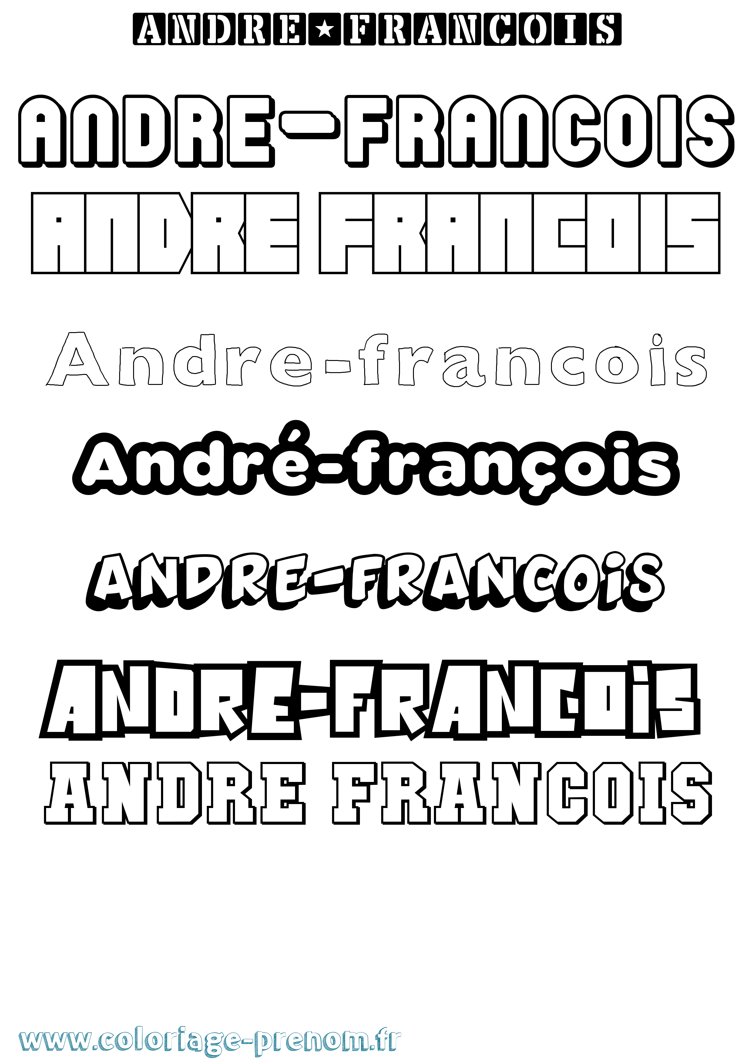 Coloriage André-François Simple Coloriage prénom André-François Simple