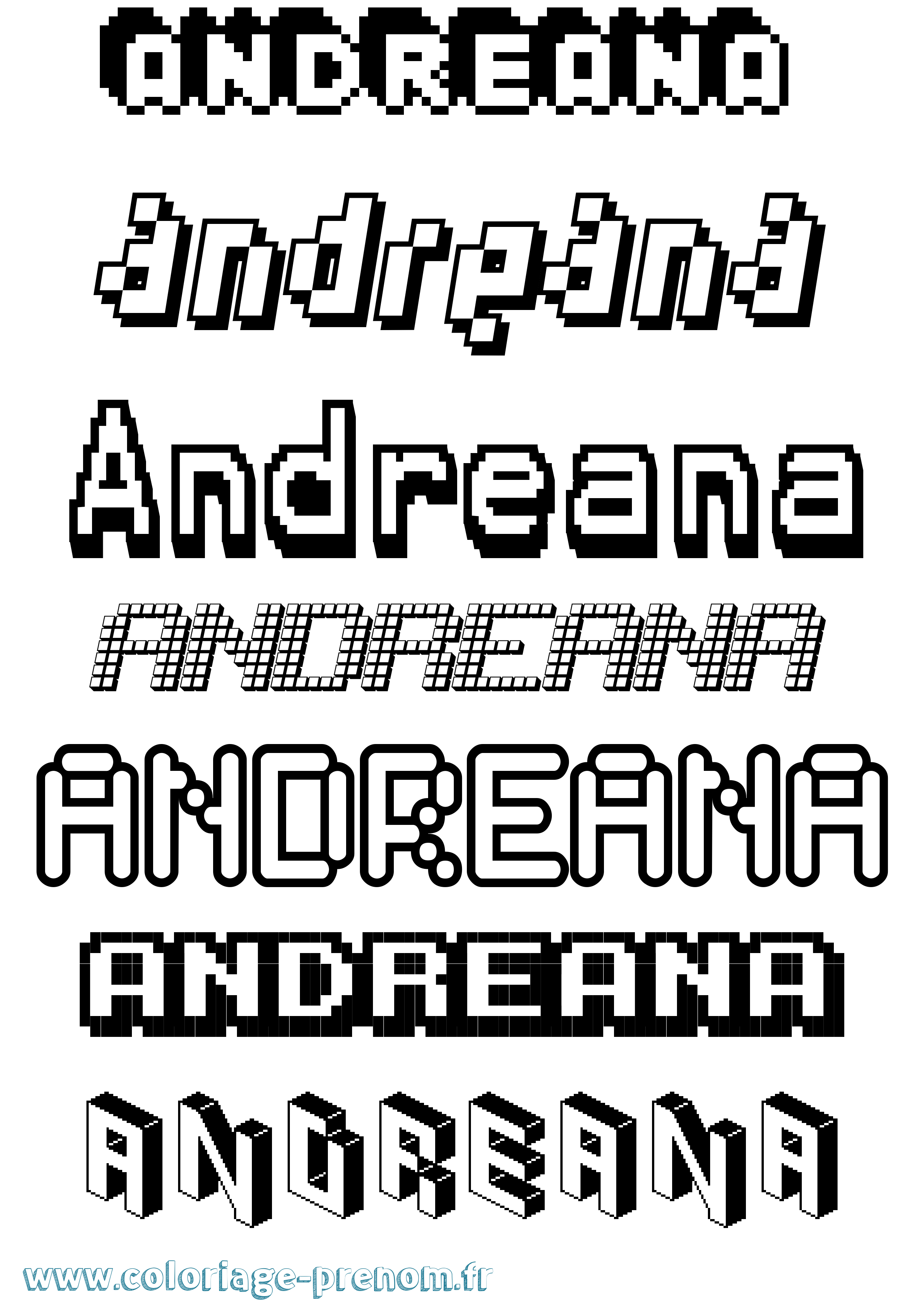 Coloriage Andreana Pixel Coloriage prénom Andreana Pixel