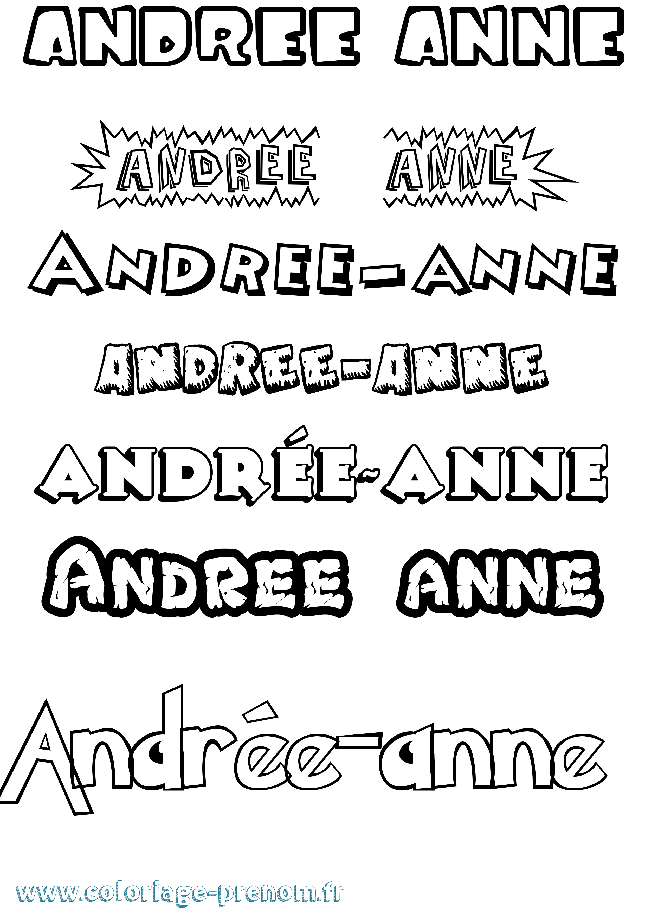 Coloriage Andrée-Anne Dessin Animé Coloriage prénom Andrée-Anne Dessin Animé