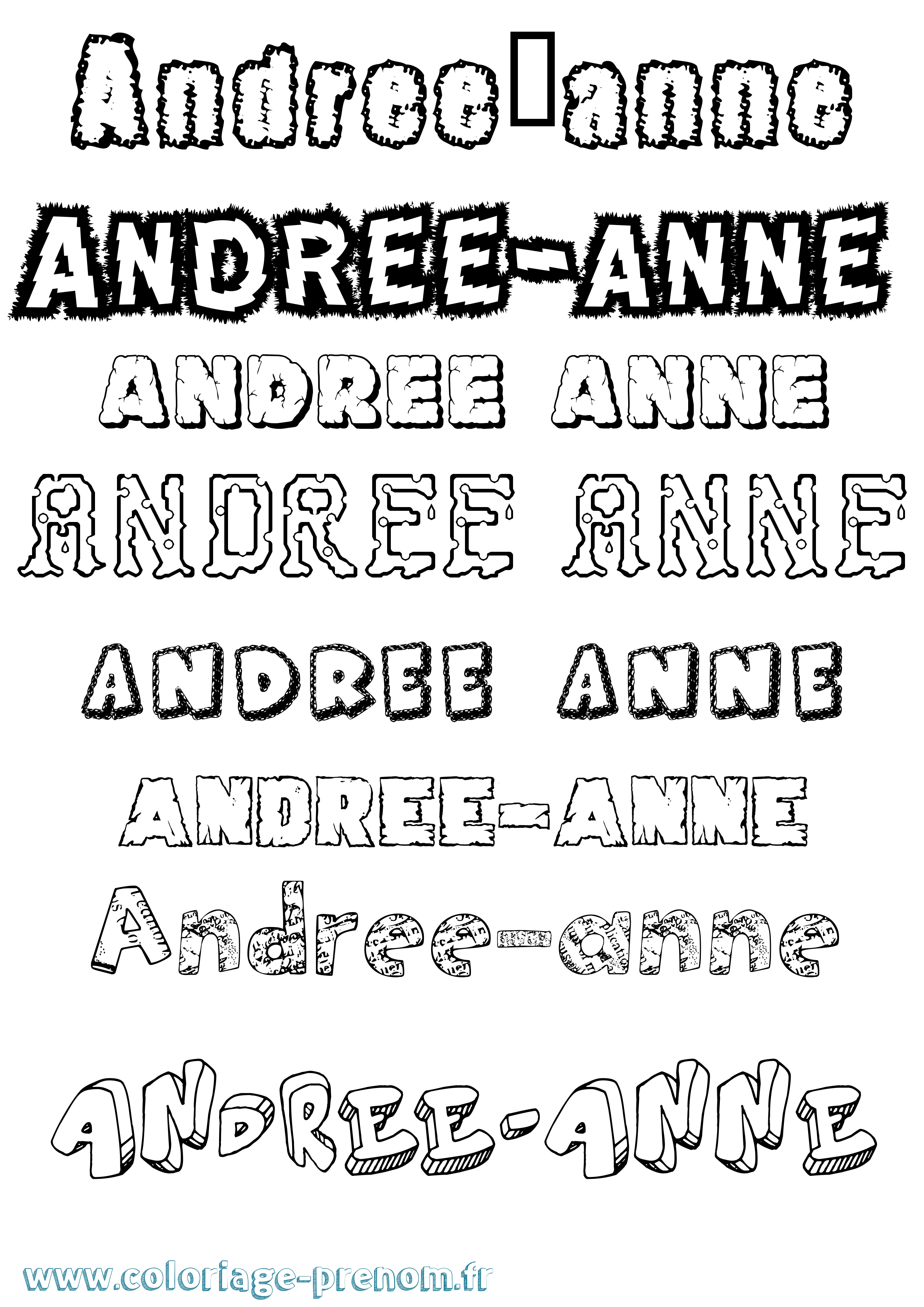 Coloriage Andrée-Anne Destructuré Coloriage prénom Andrée-Anne Destructuré