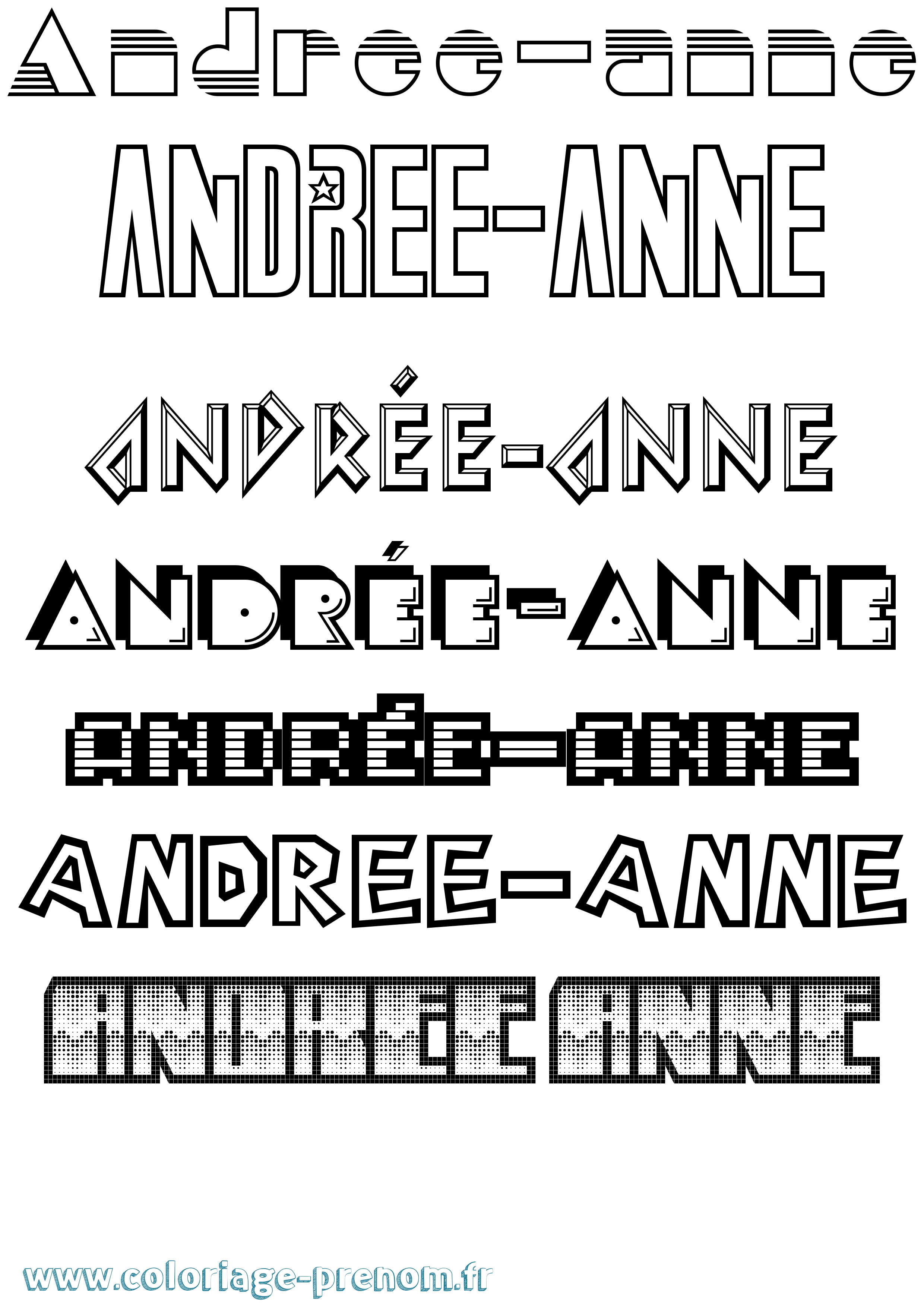 Coloriage Andrée-Anne Jeux Vidéos Coloriage prénom Andrée-Anne Jeux Vidéos