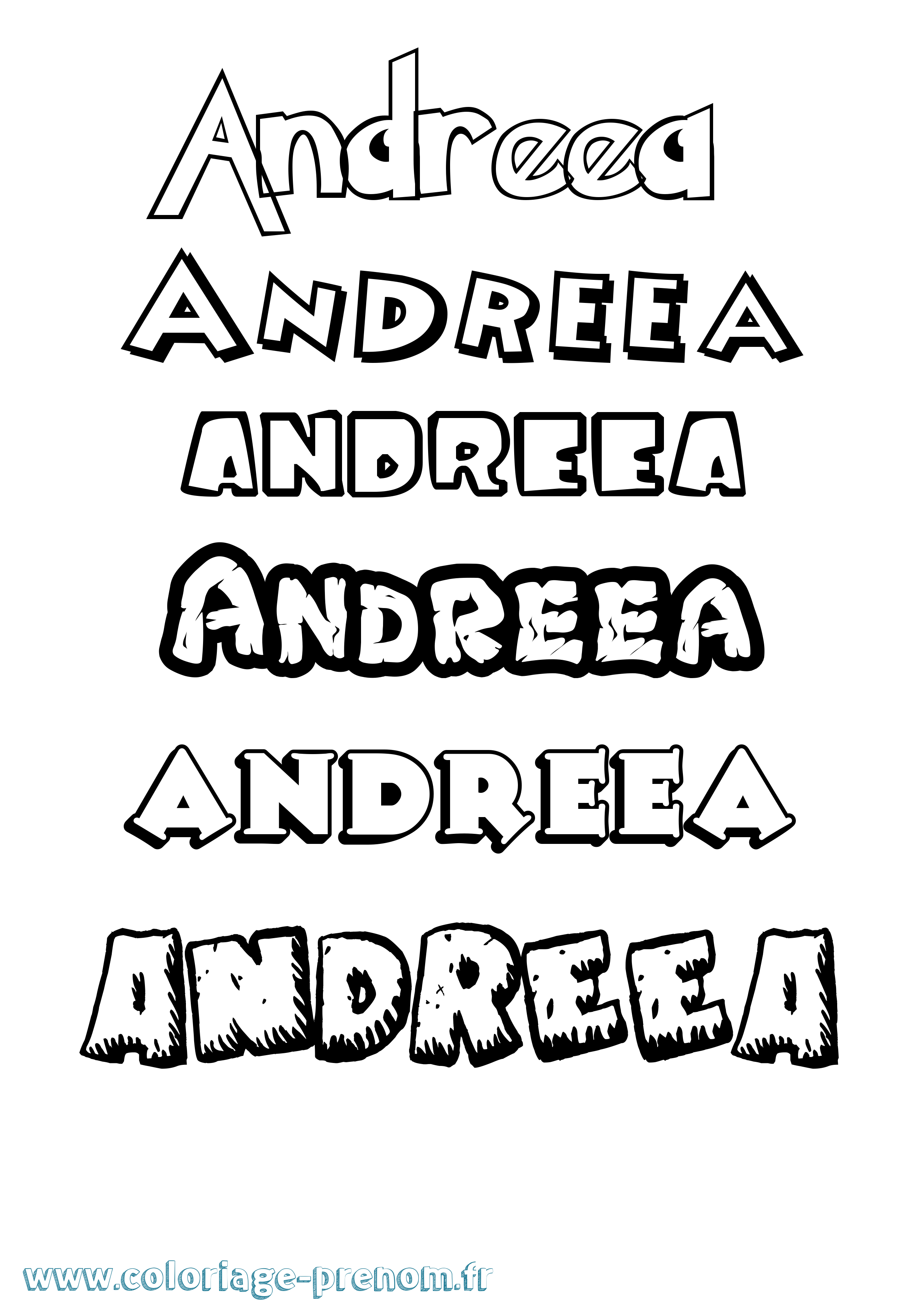 Coloriage Andreea Dessin Animé Coloriage prénom Andreea Dessin Animé