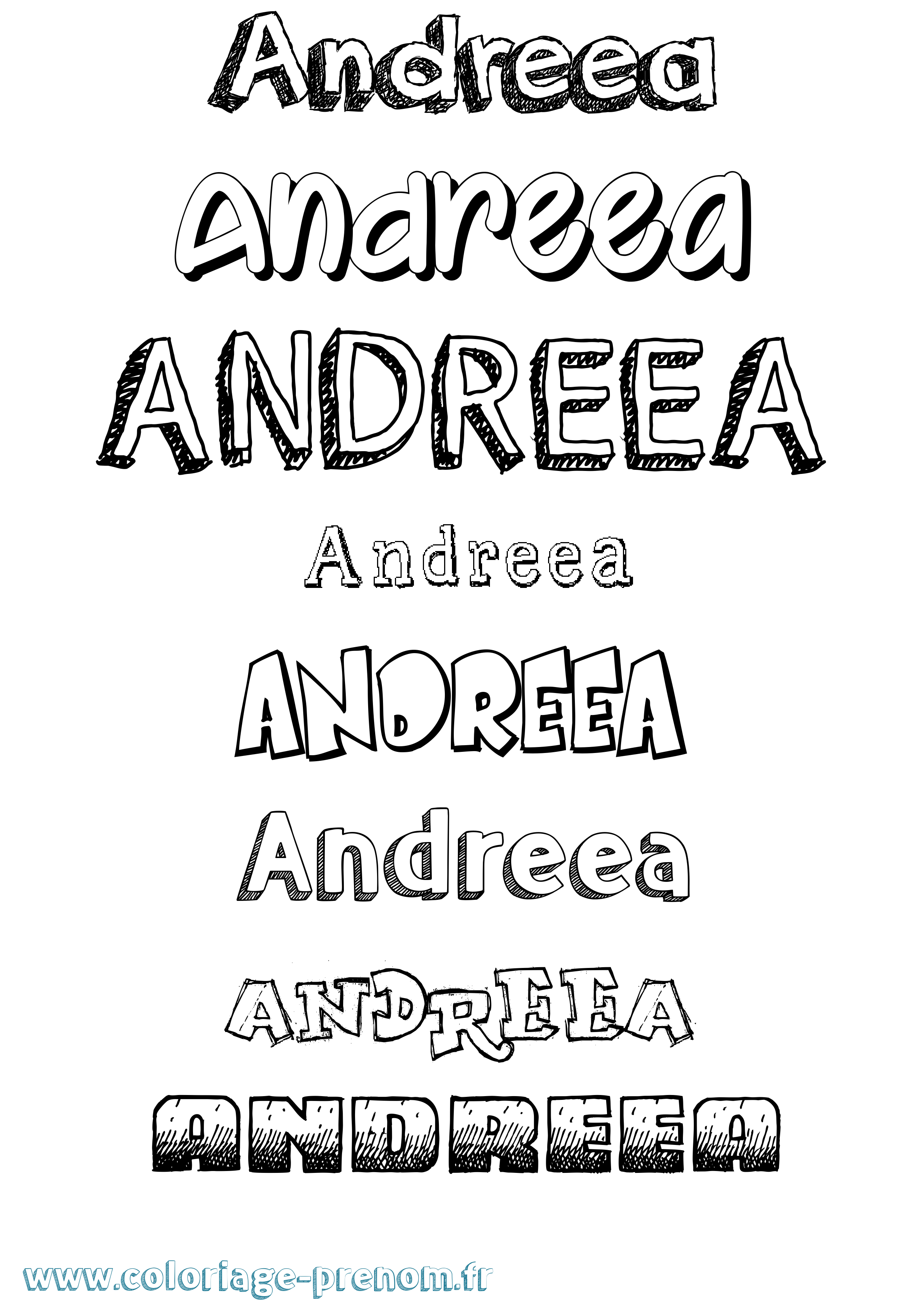 Coloriage Andreea Dessiné Coloriage prénom Andreea Dessiné