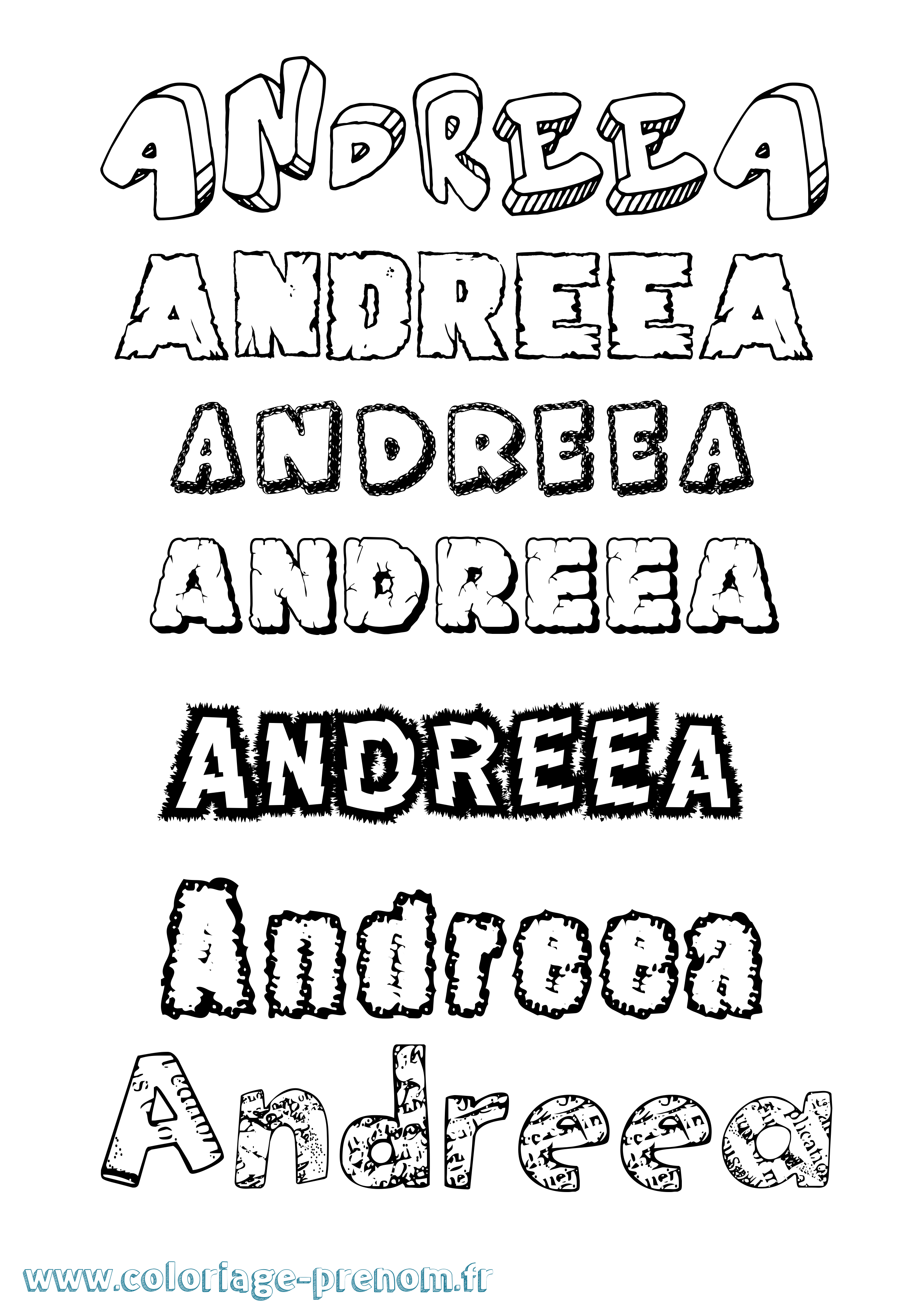 Coloriage Andreea Destructuré Coloriage prénom Andreea Destructuré