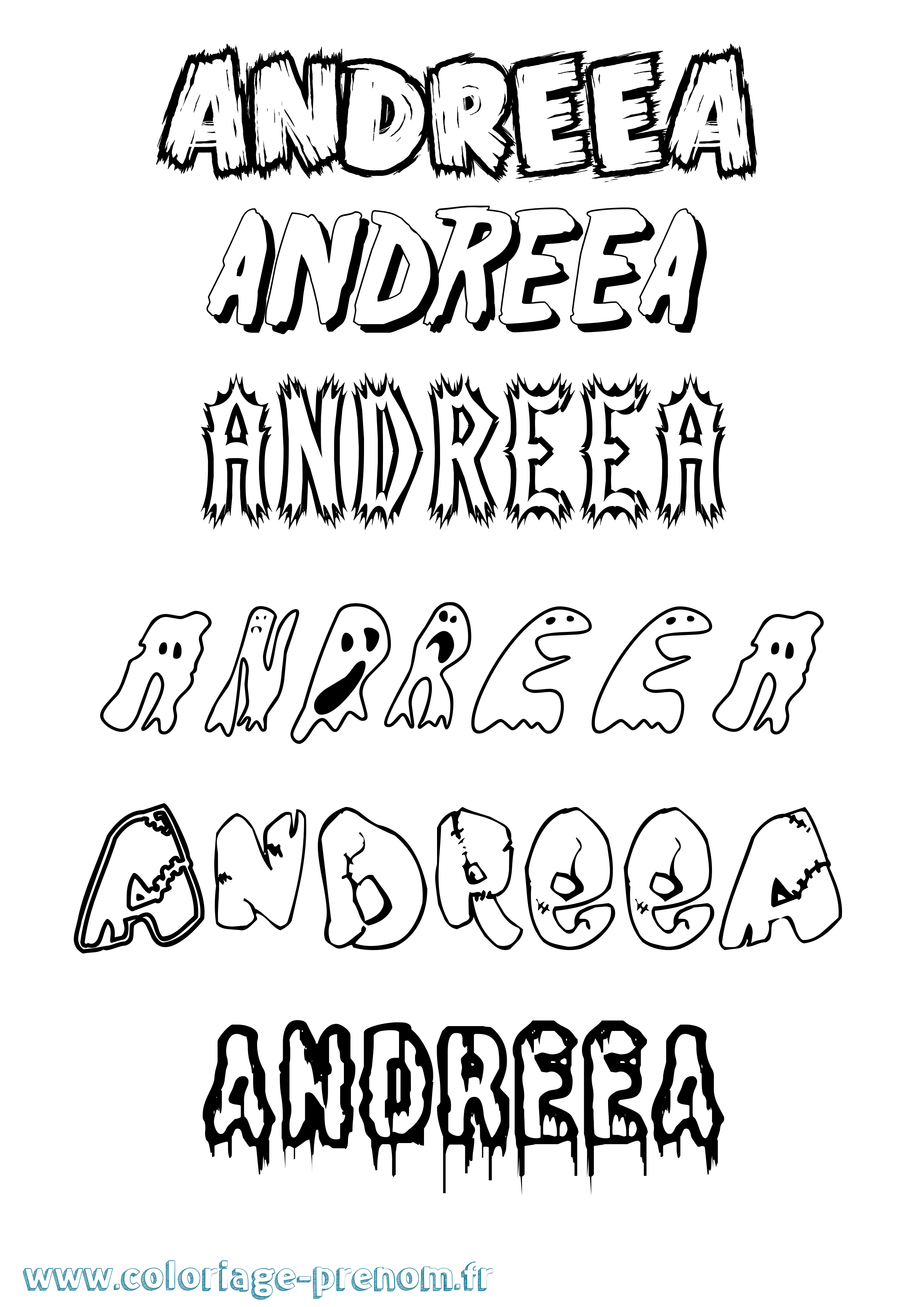Coloriage Andreea Frisson Coloriage prénom Andreea Frisson