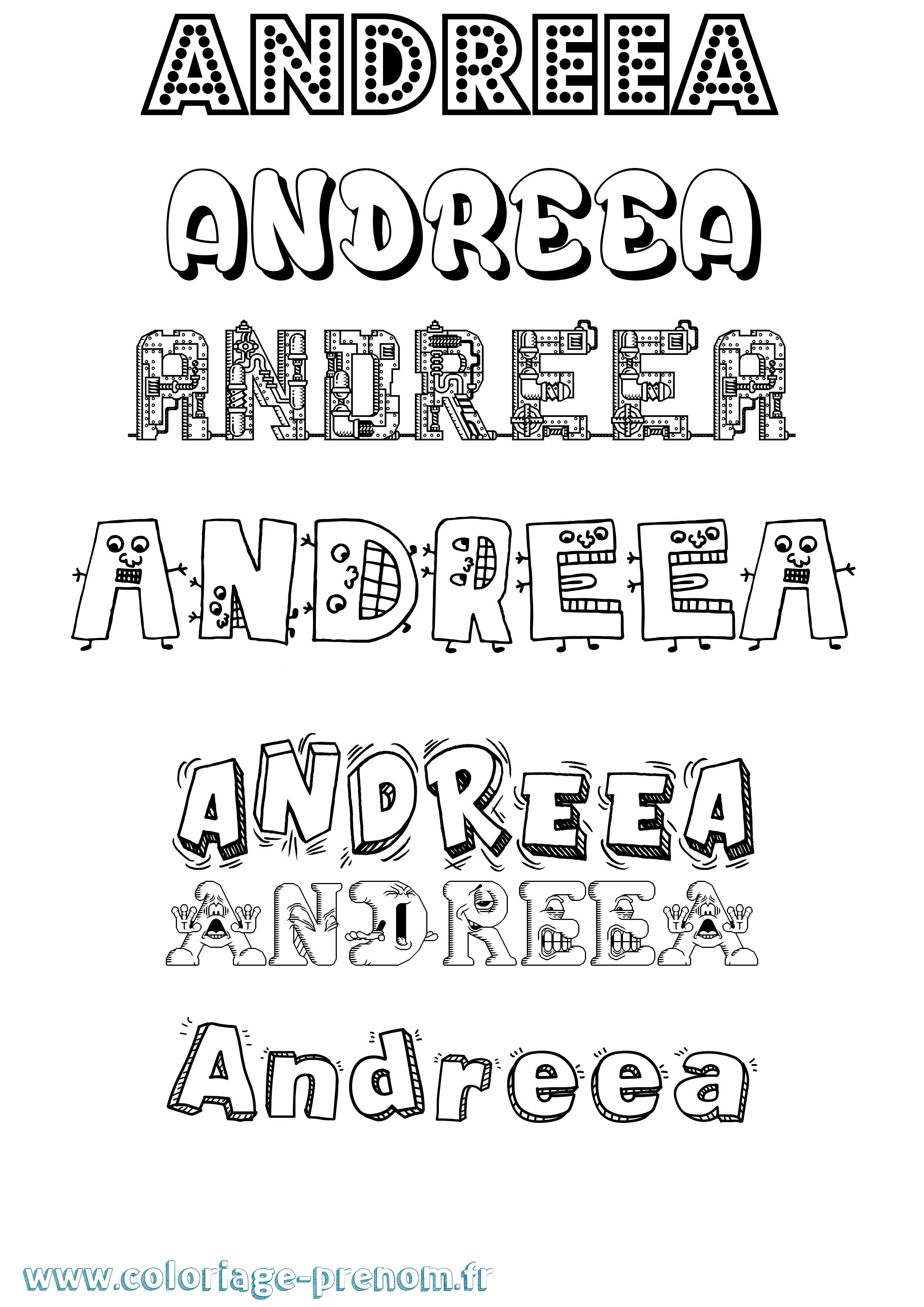 Coloriage Andreea Fun Coloriage prénom Andreea Fun