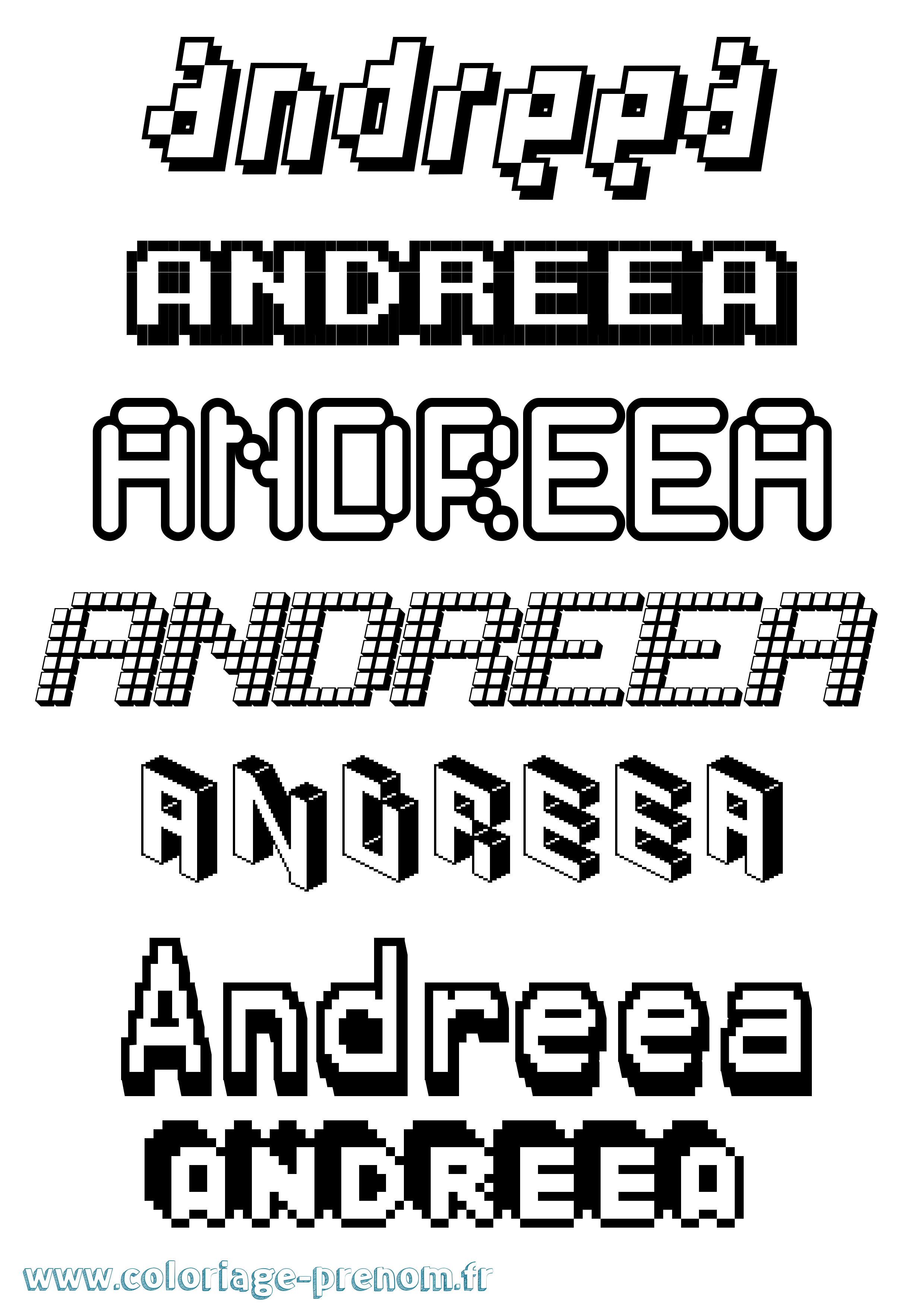 Coloriage Andreea Pixel Coloriage prénom Andreea Pixel