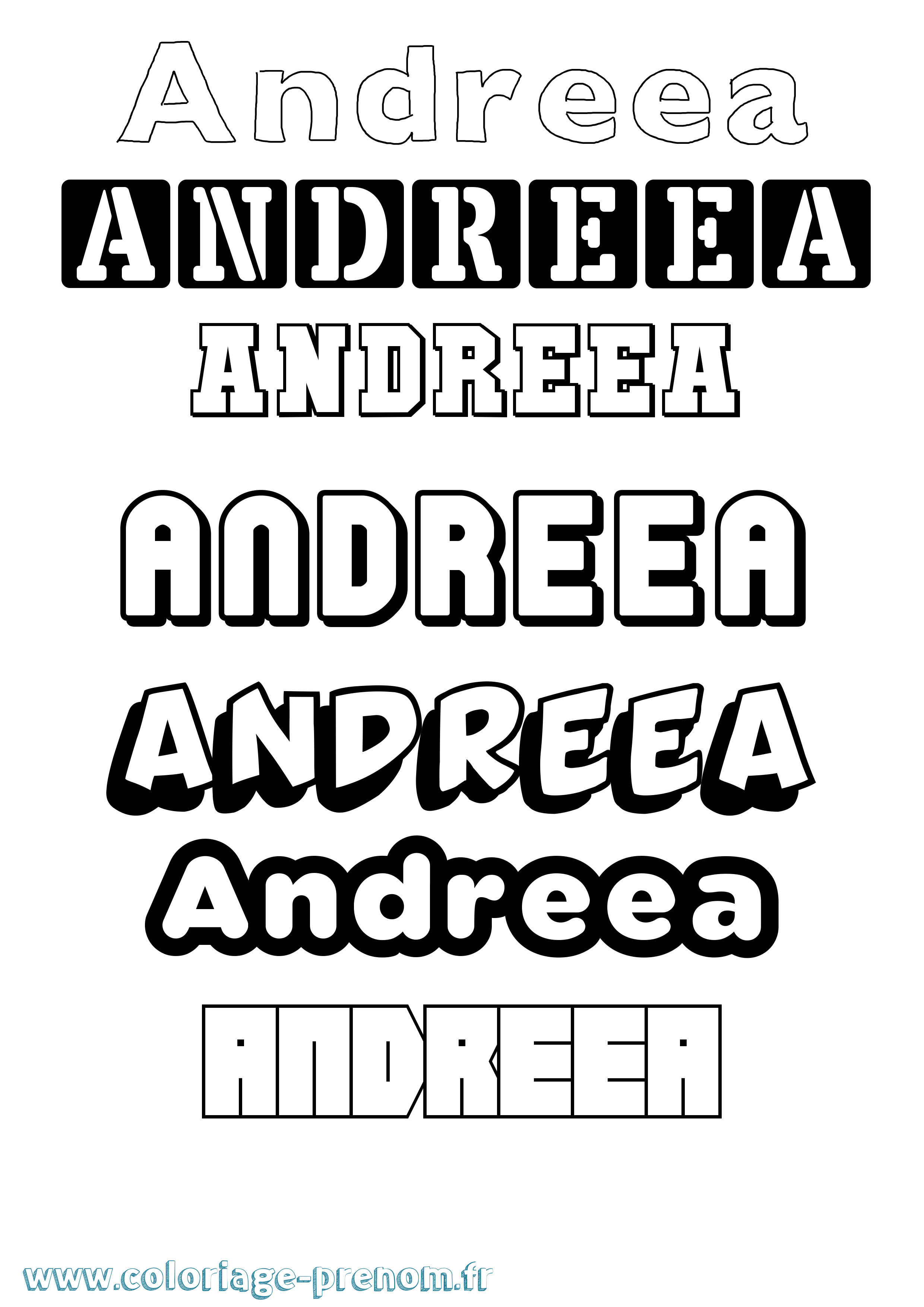Coloriage Andreea Simple Coloriage prénom Andreea Simple