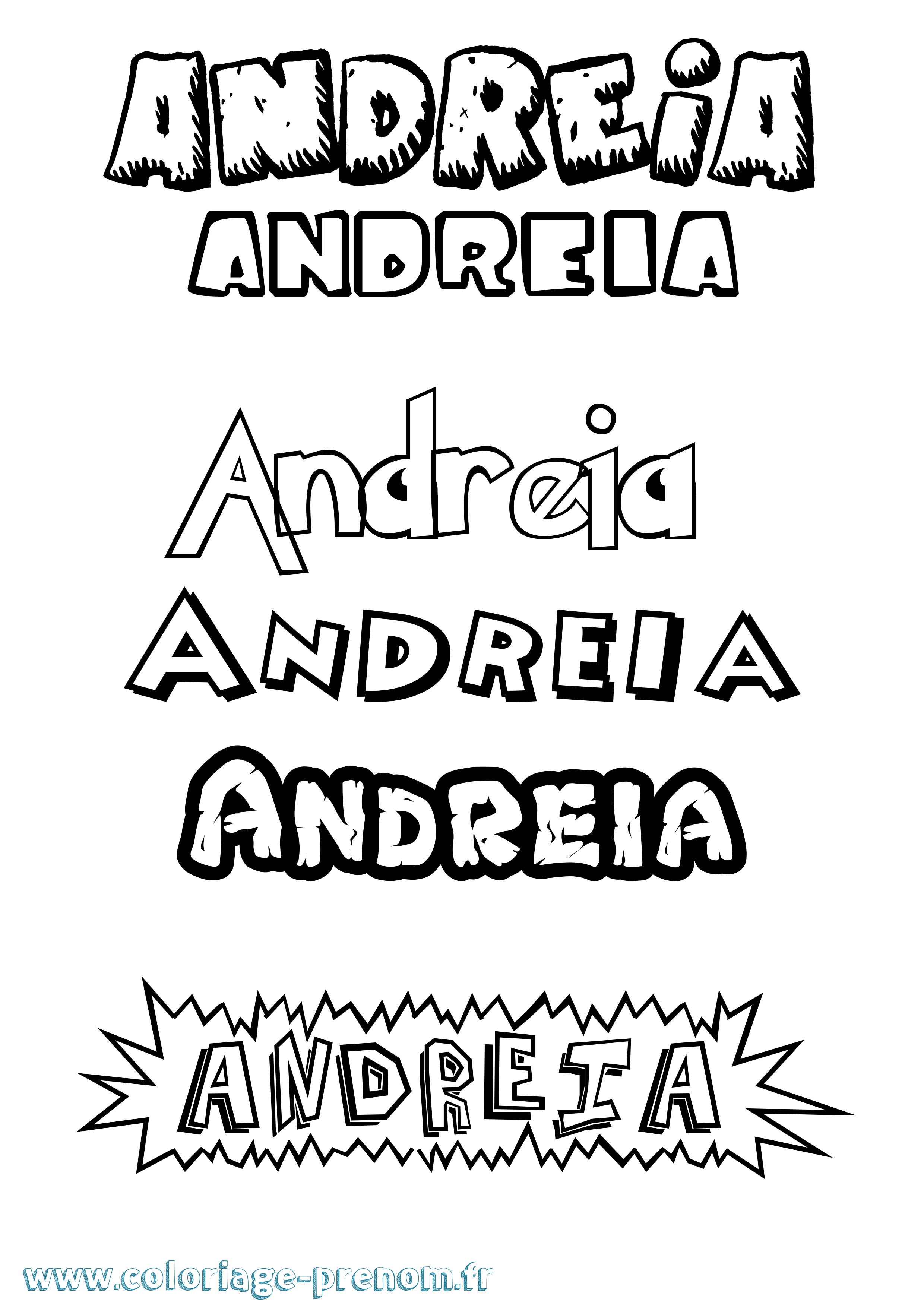 Coloriage Andreia Dessin Animé Coloriage prénom Andreia Dessin Animé