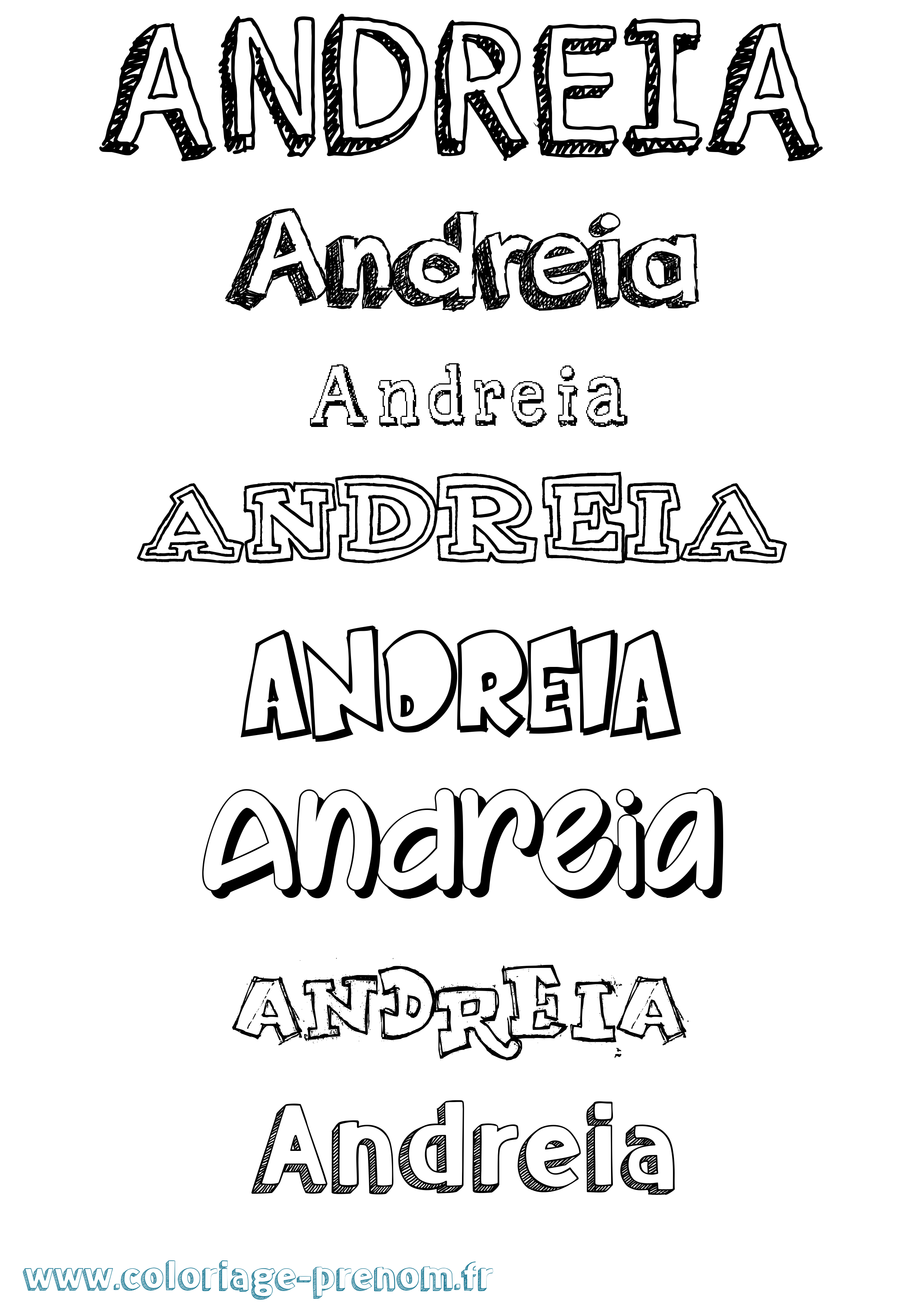 Coloriage Andreia Dessiné Coloriage prénom Andreia Dessiné