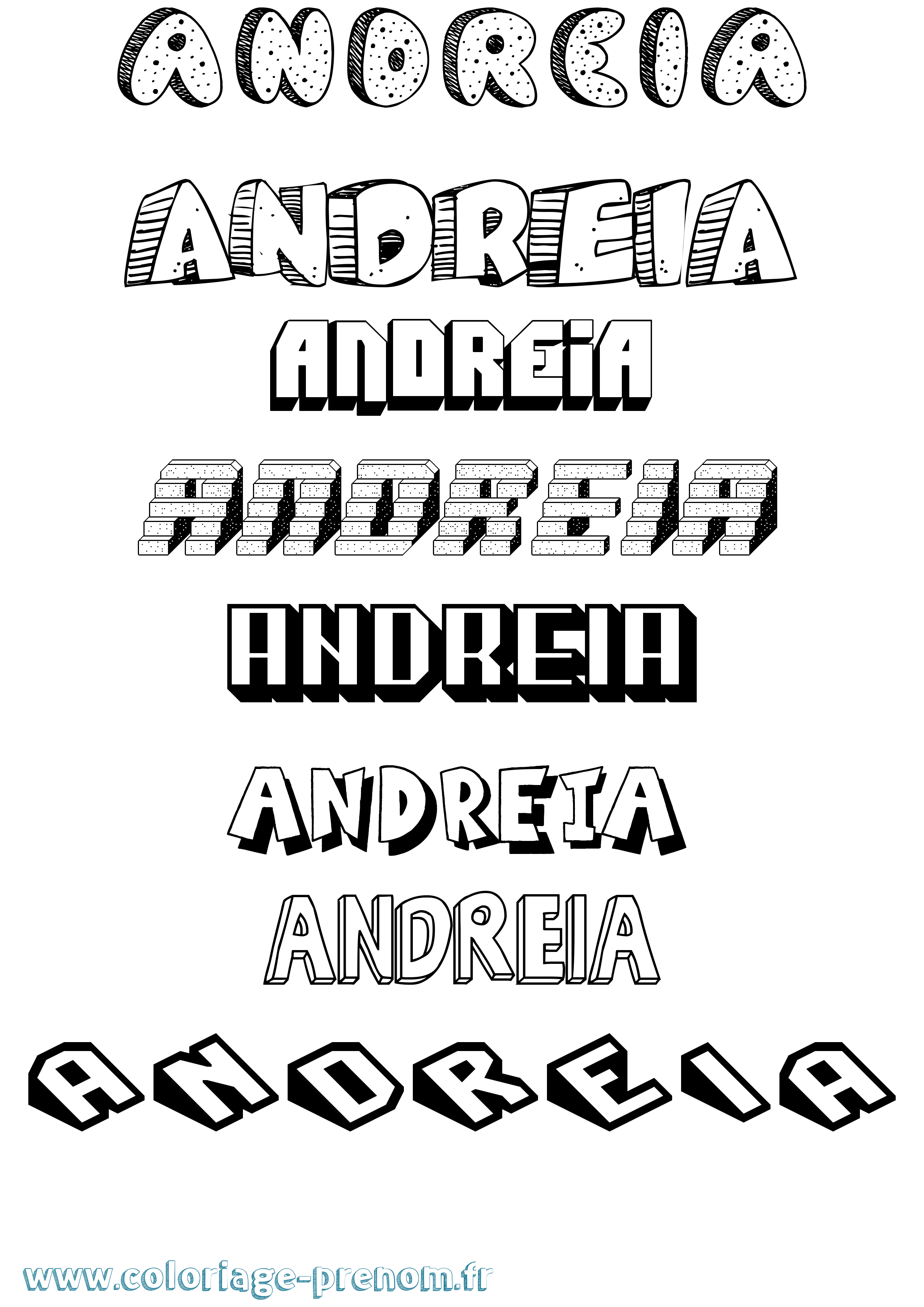 Coloriage Andreia Effet 3D Coloriage prénom Andreia Effet 3D