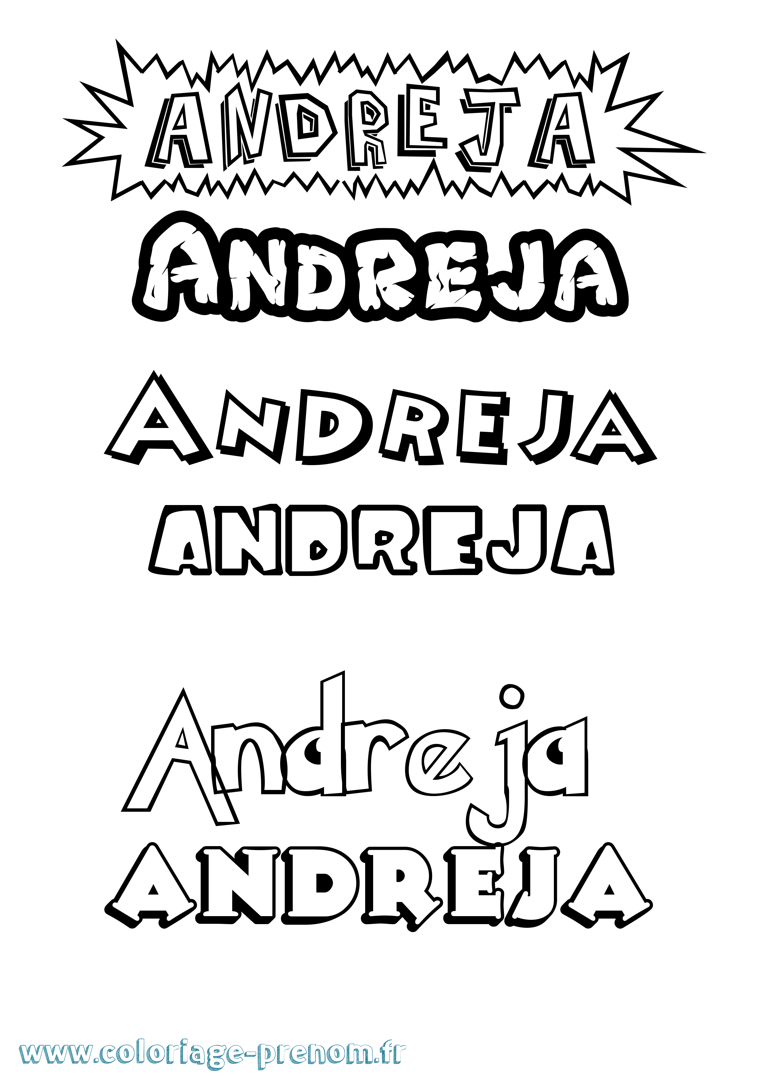 Coloriage Andreja Dessin Animé Coloriage prénom Andreja Dessin Animé