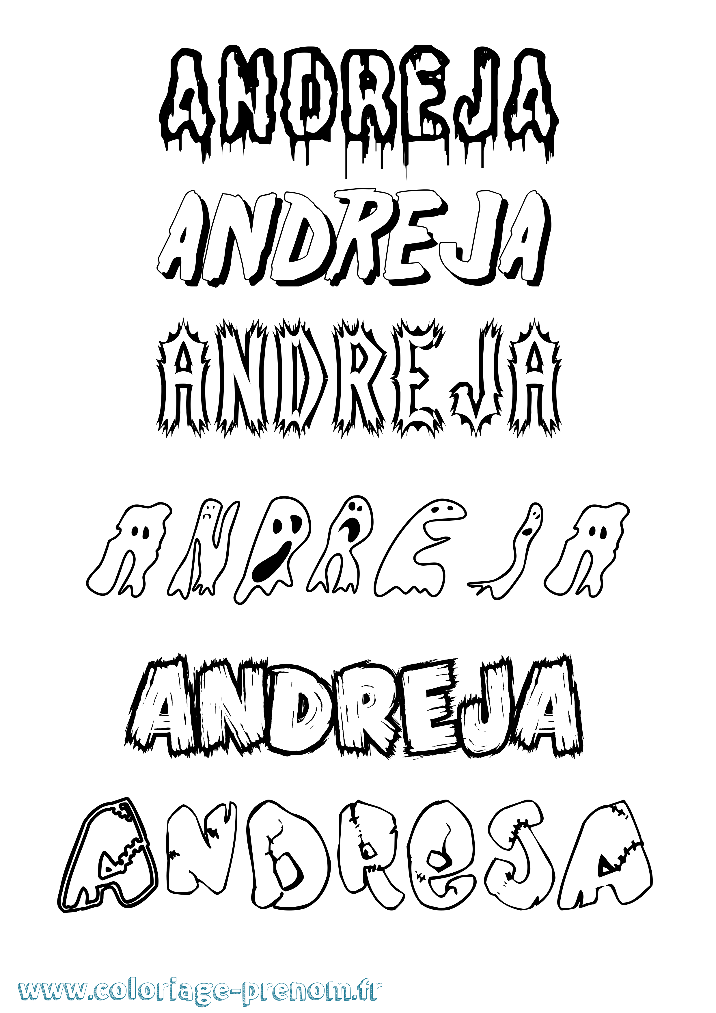 Coloriage Andreja Frisson Coloriage prénom Andreja Frisson