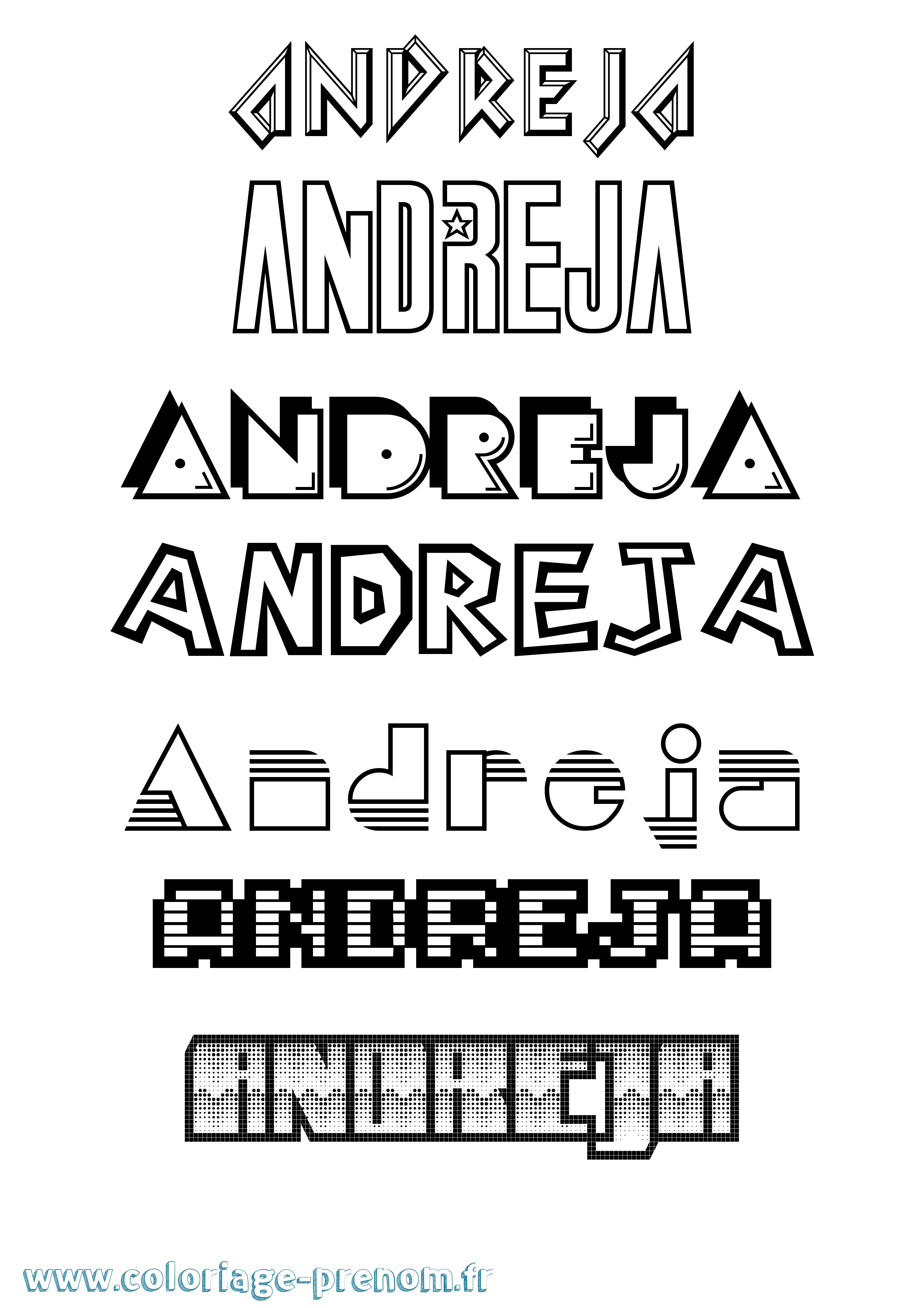 Coloriage Andreja Jeux Vidéos Coloriage prénom Andreja Jeux Vidéos