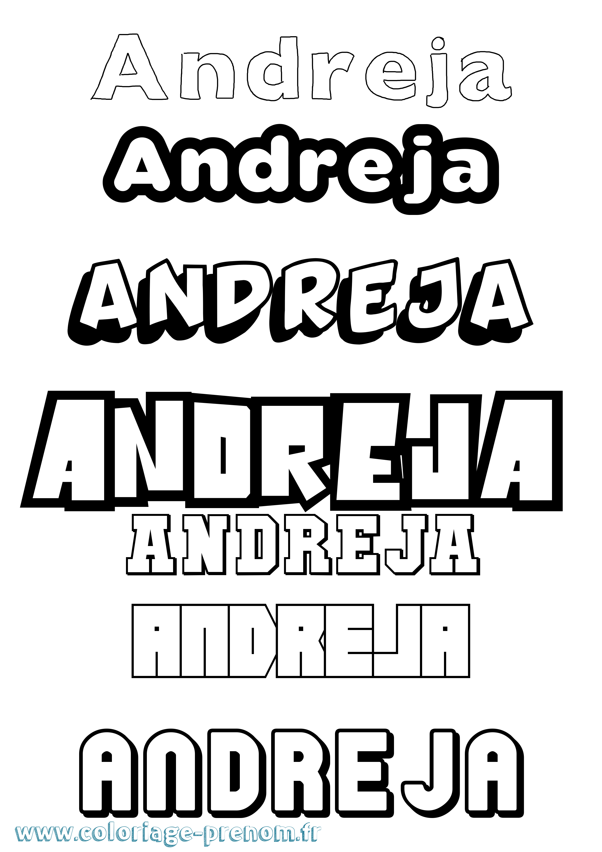 Coloriage Andreja Simple Coloriage prénom Andreja Simple