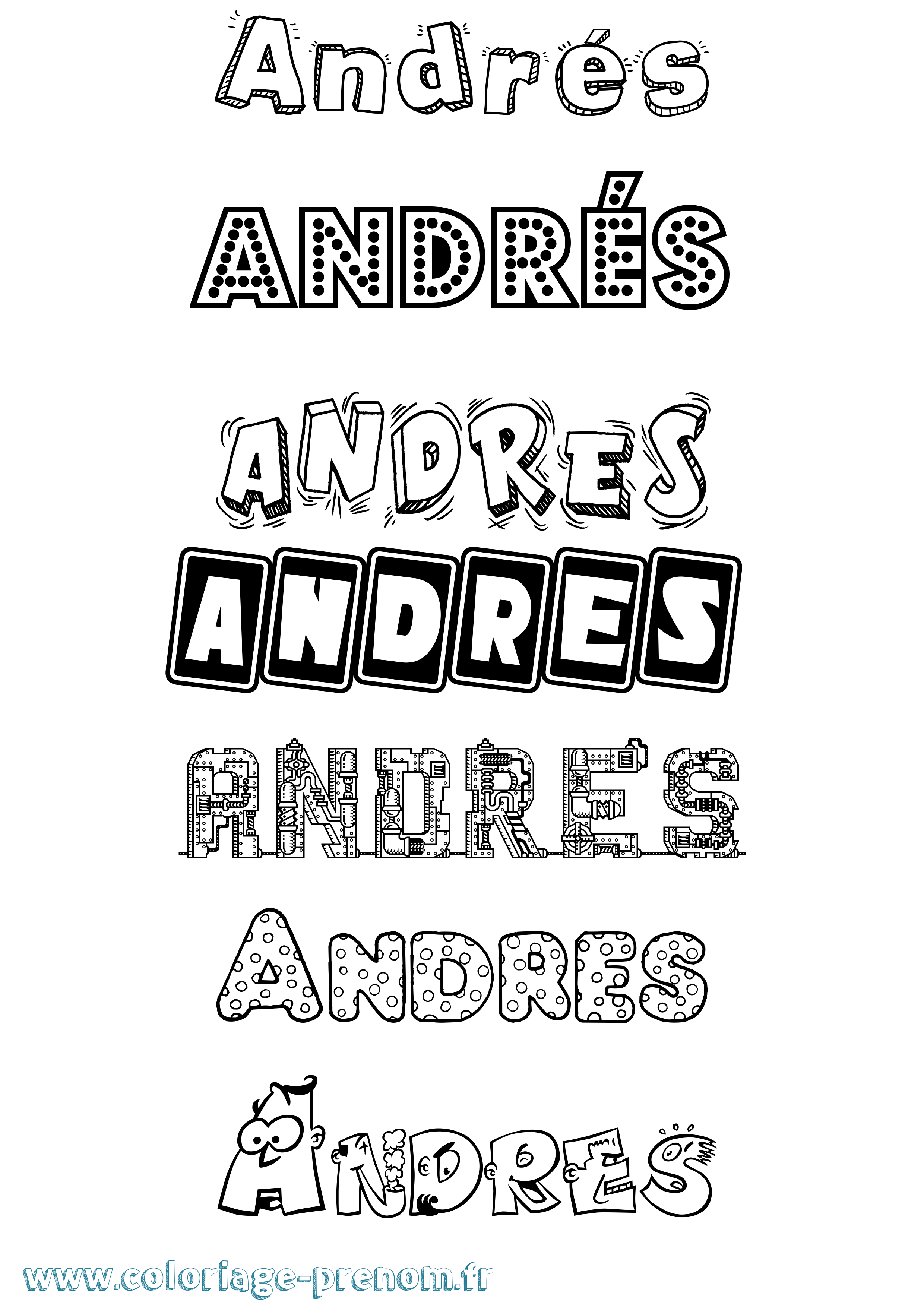 Coloriage Andrés Fun Coloriage prénom Andrés Fun
