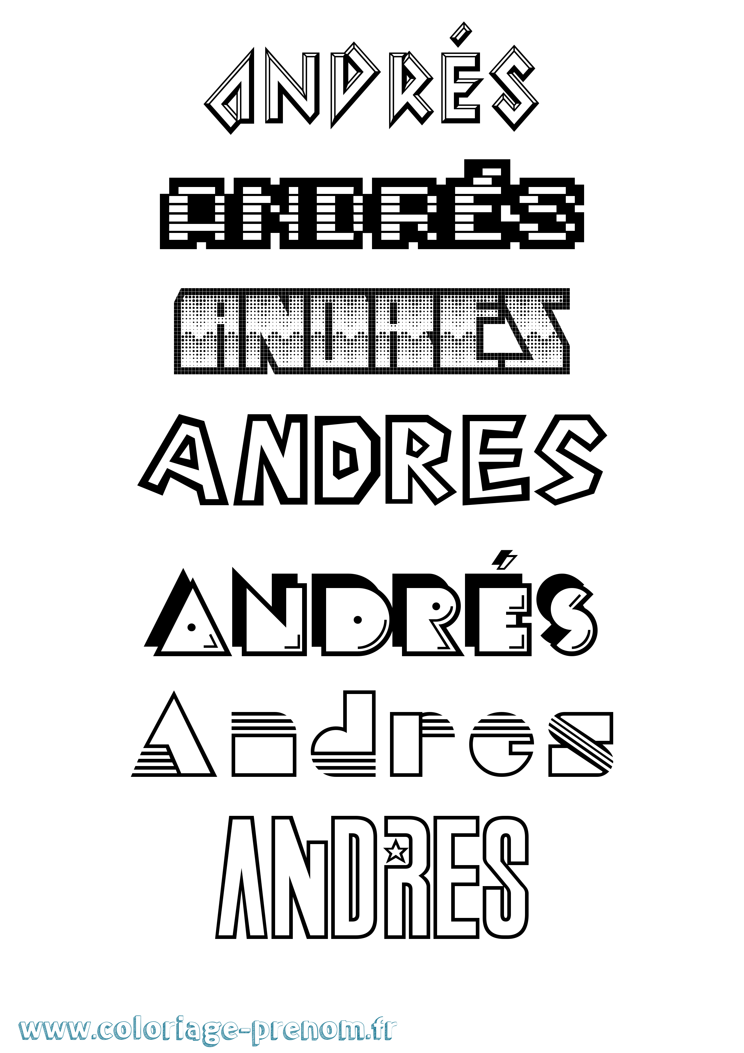 Coloriage Andrés Jeux Vidéos Coloriage prénom Andrés Jeux Vidéos